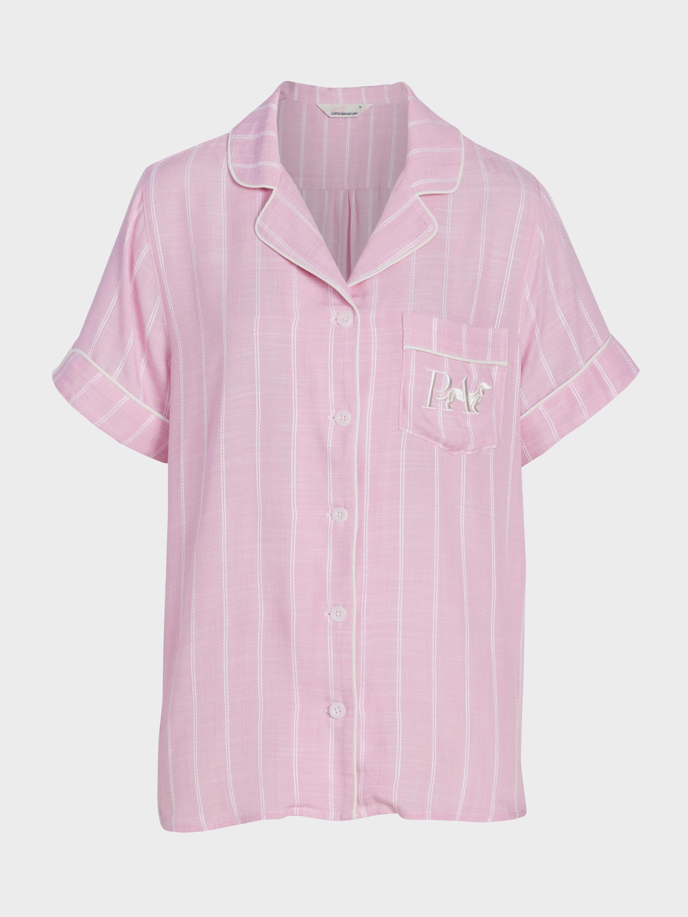 Image for Dusty Pink Textured Viscose Shirt from Peter Alexander