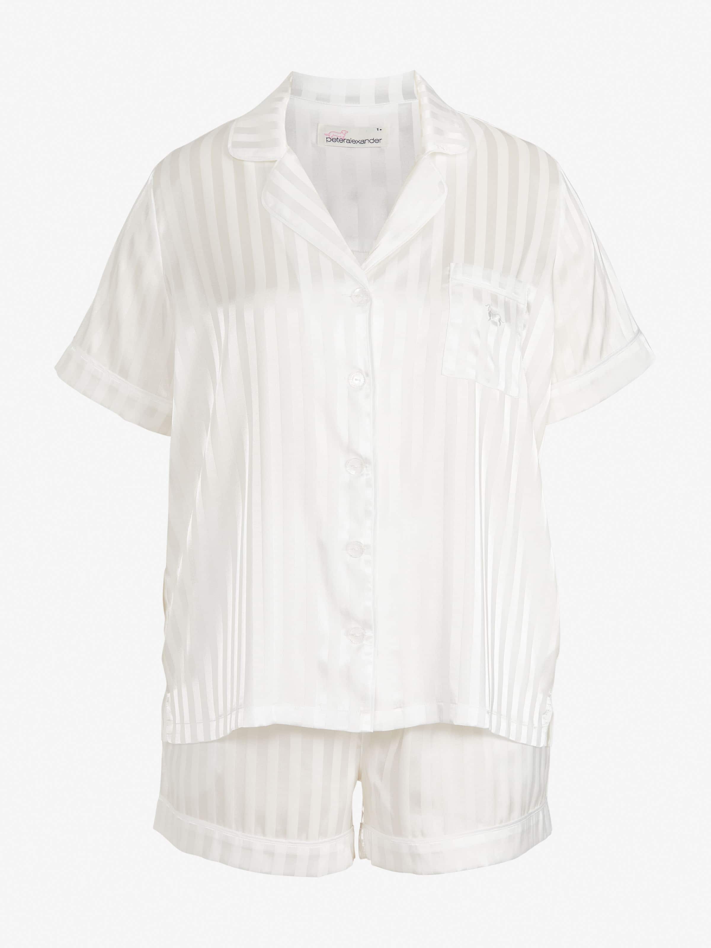 Image for P.A. Plus White Stripe Chic Satin Pj Set from Peter Alexander