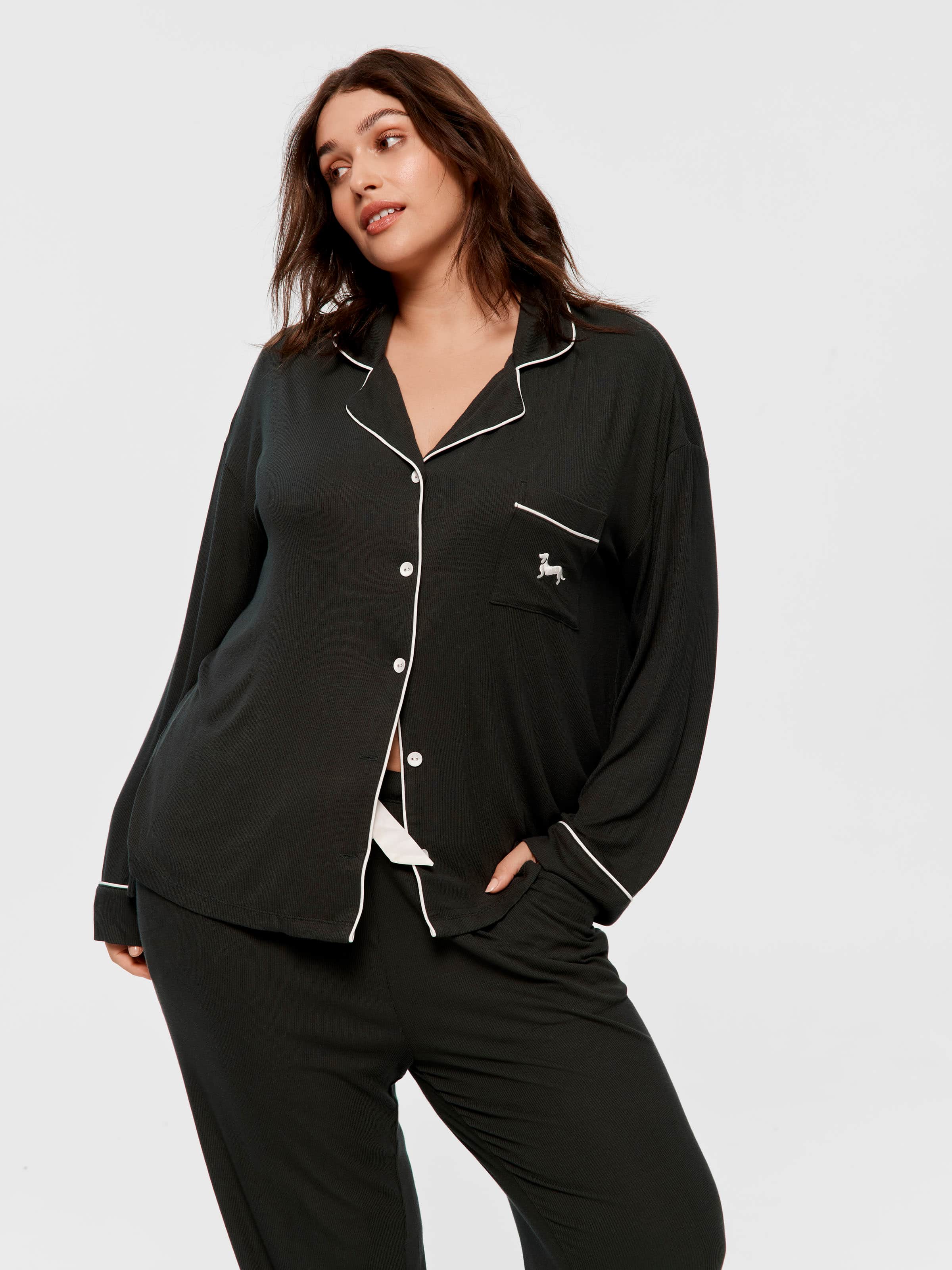 P.A. Plus Green Rib Pj Set