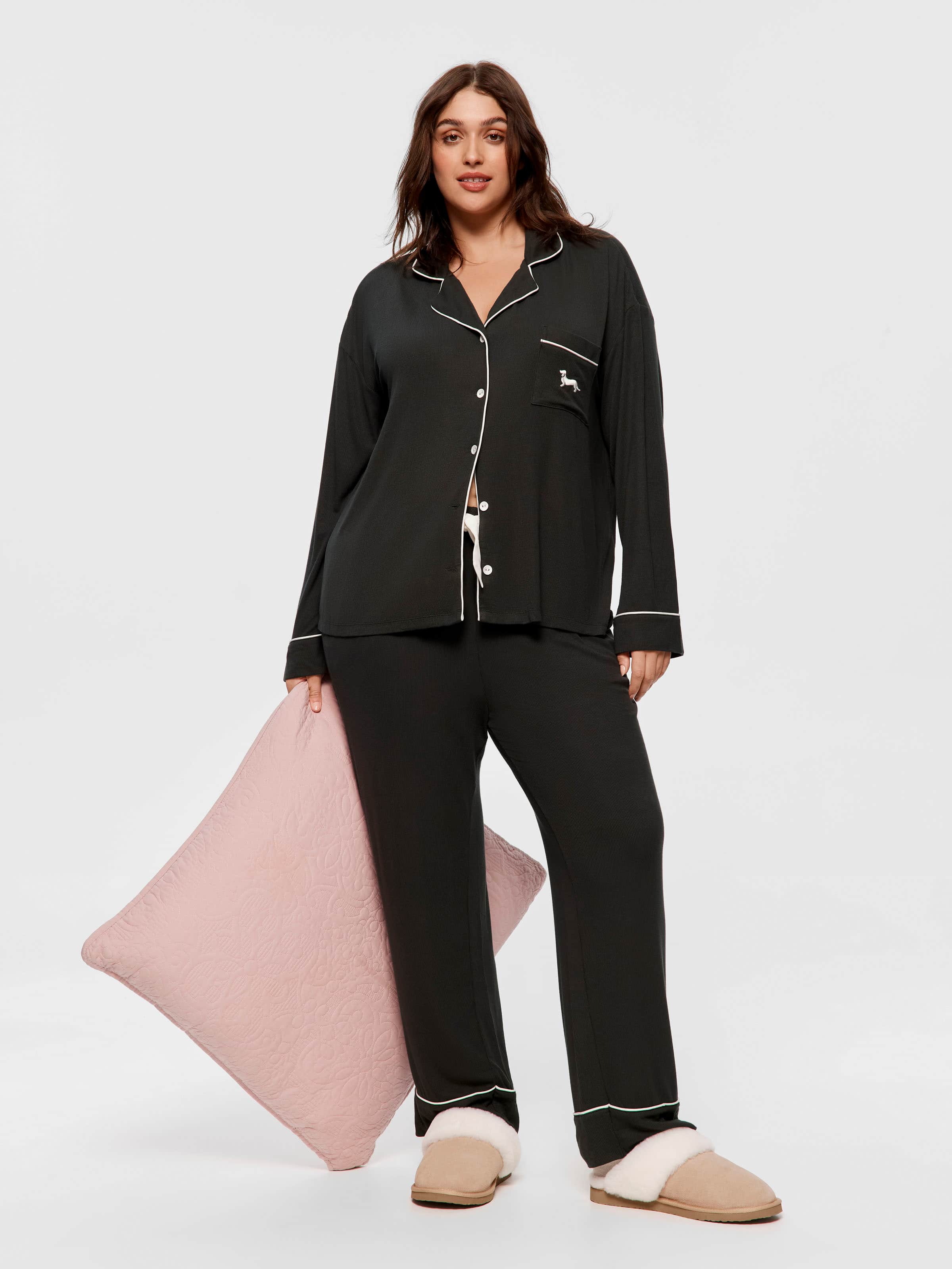 P.A. Plus Green Rib Pj Set