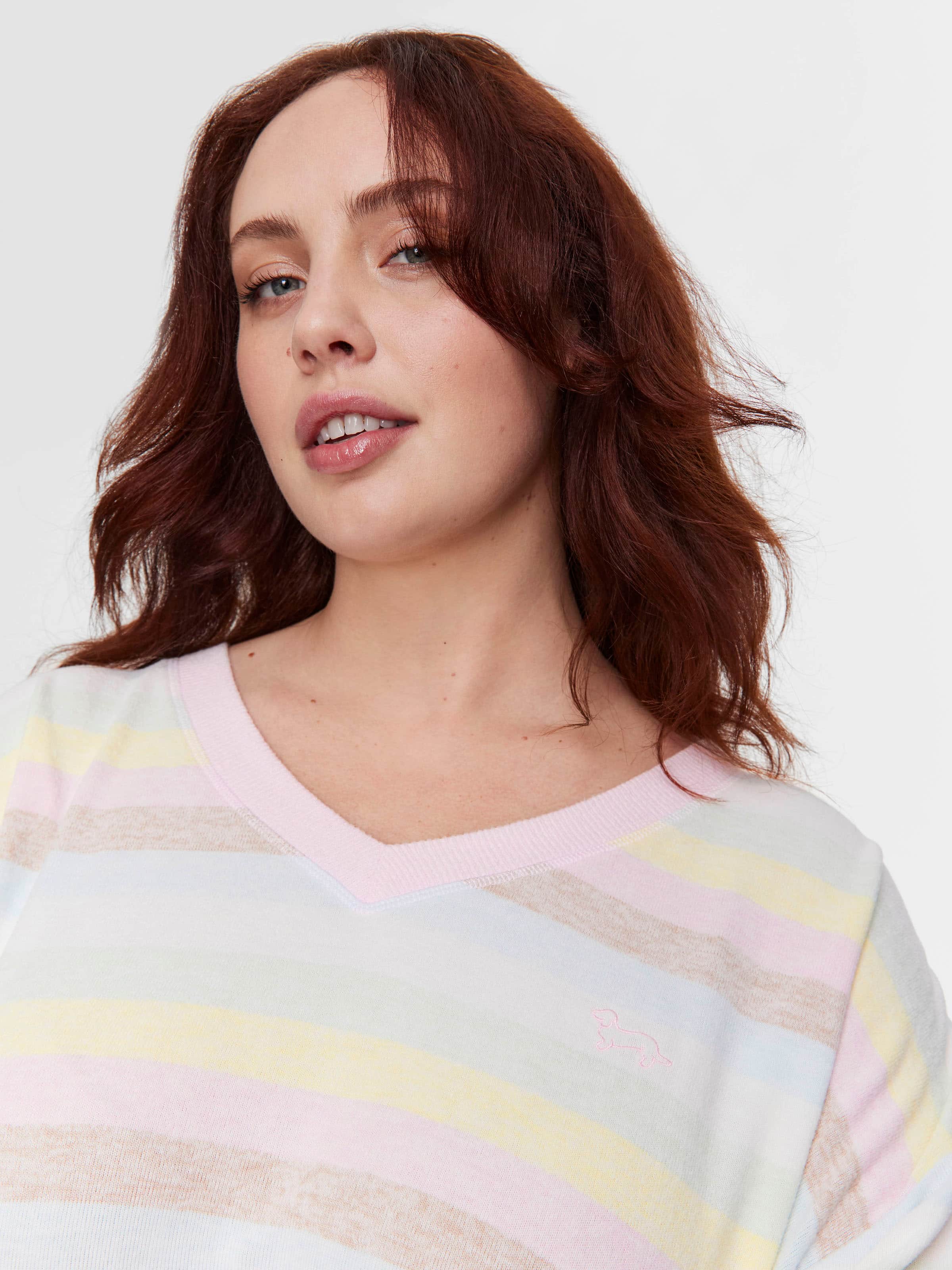 Image for P.A. Plus Fuzzy Stripe Long Pj Set from Peter Alexander