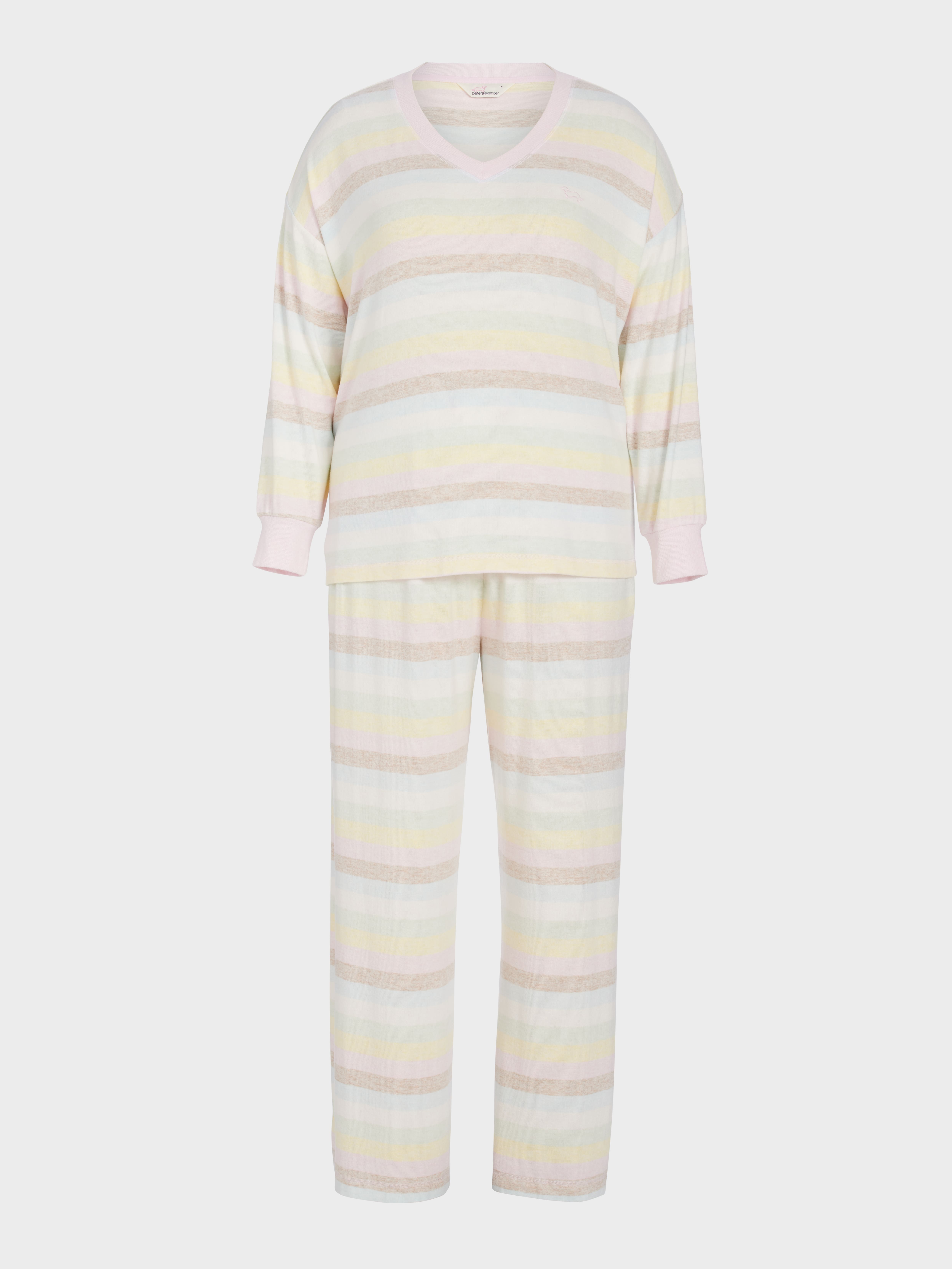 Image for P.A. Plus Fuzzy Stripe Long Pj Set from Peter Alexander