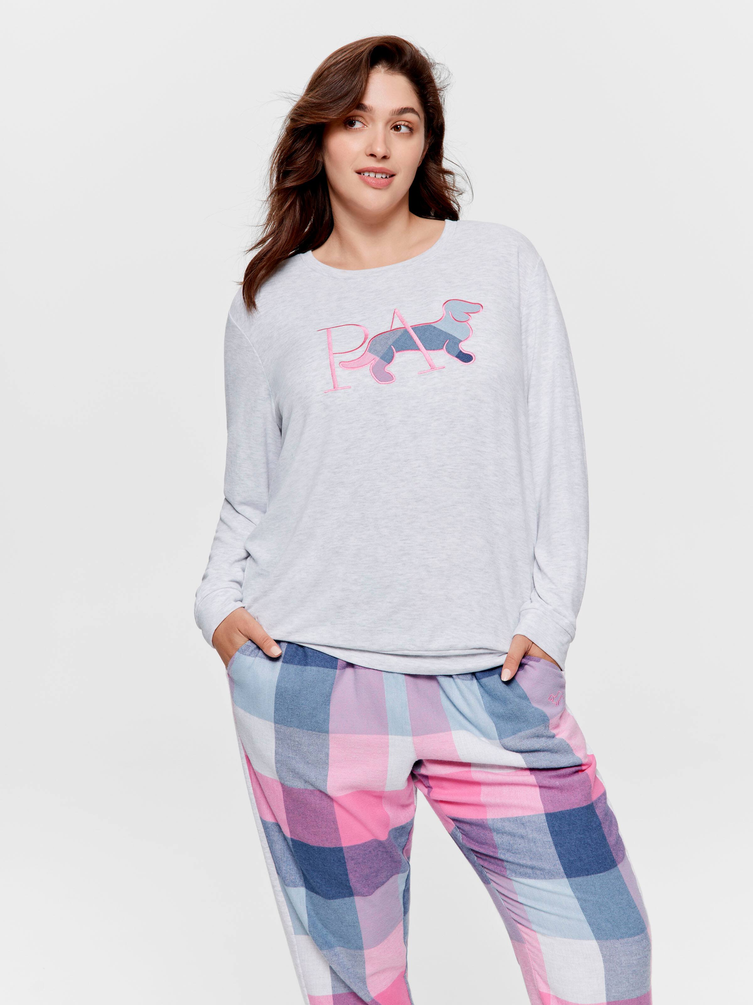 P.A. Plus Buffalo Check Logo Sweater Top