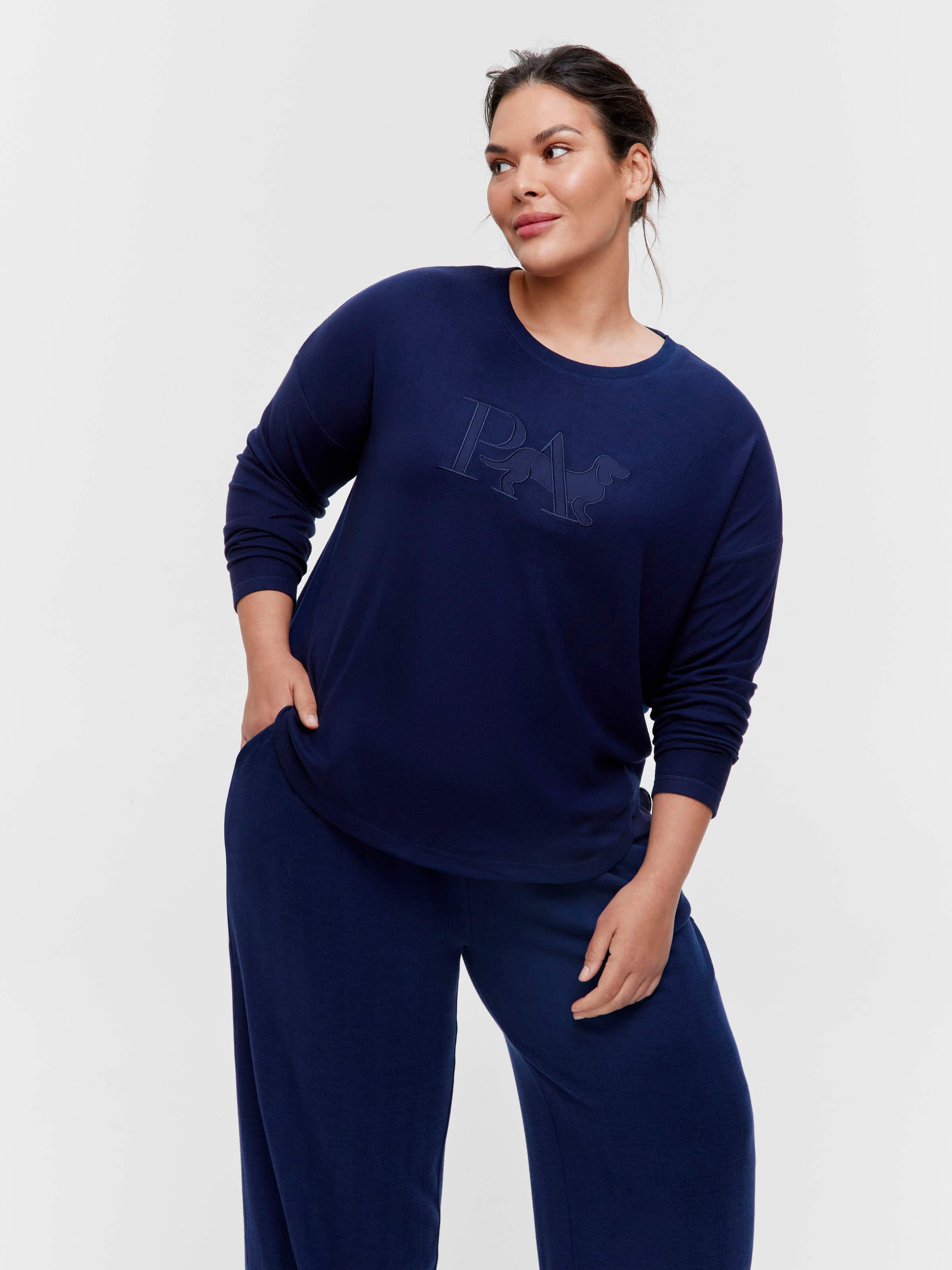 P.A. Plus Navy Plush Sweater Top