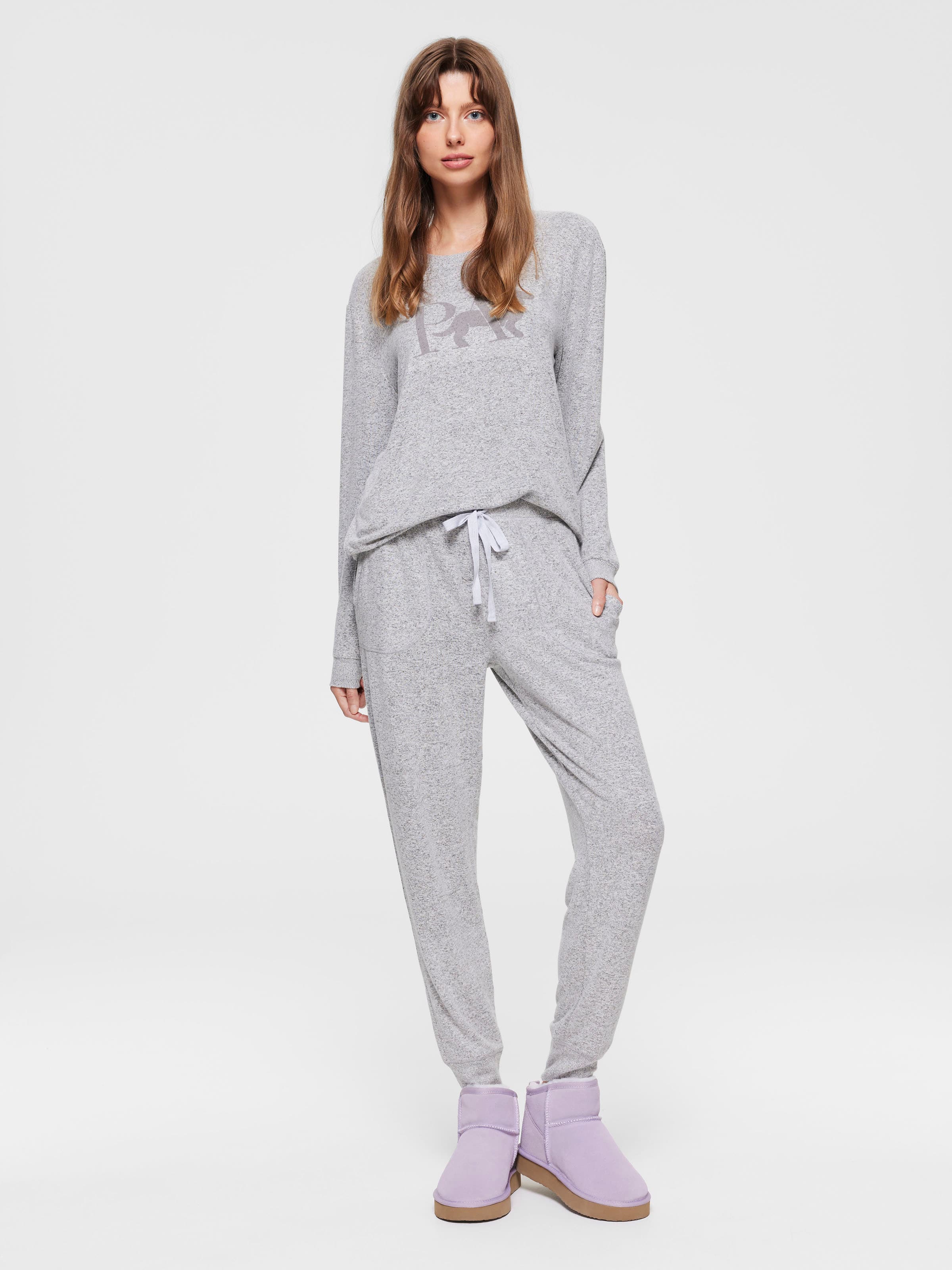 Grey Fuzzy Easy Pj Bottom