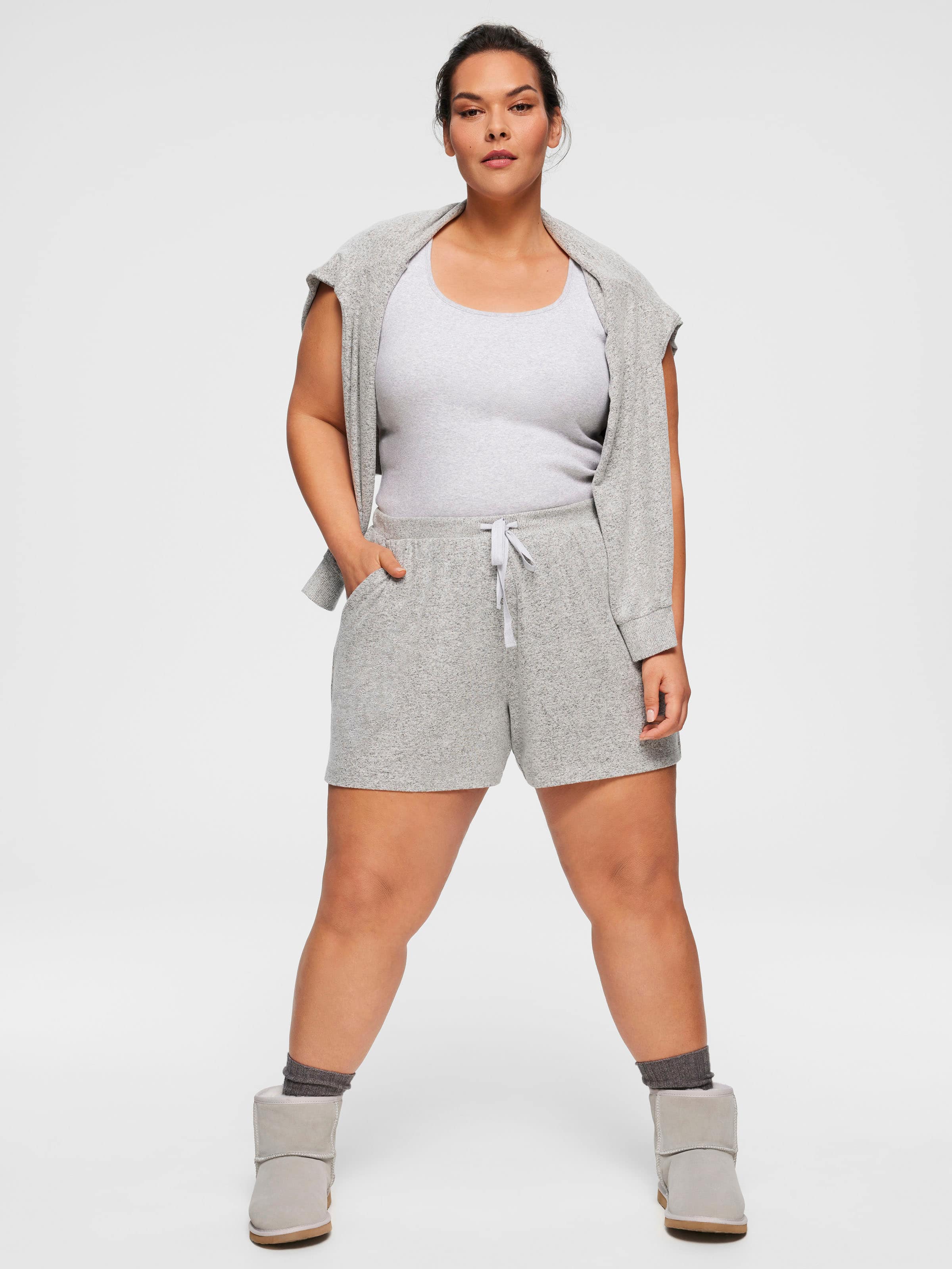 P.A. Plus Grey Fuzzy Short