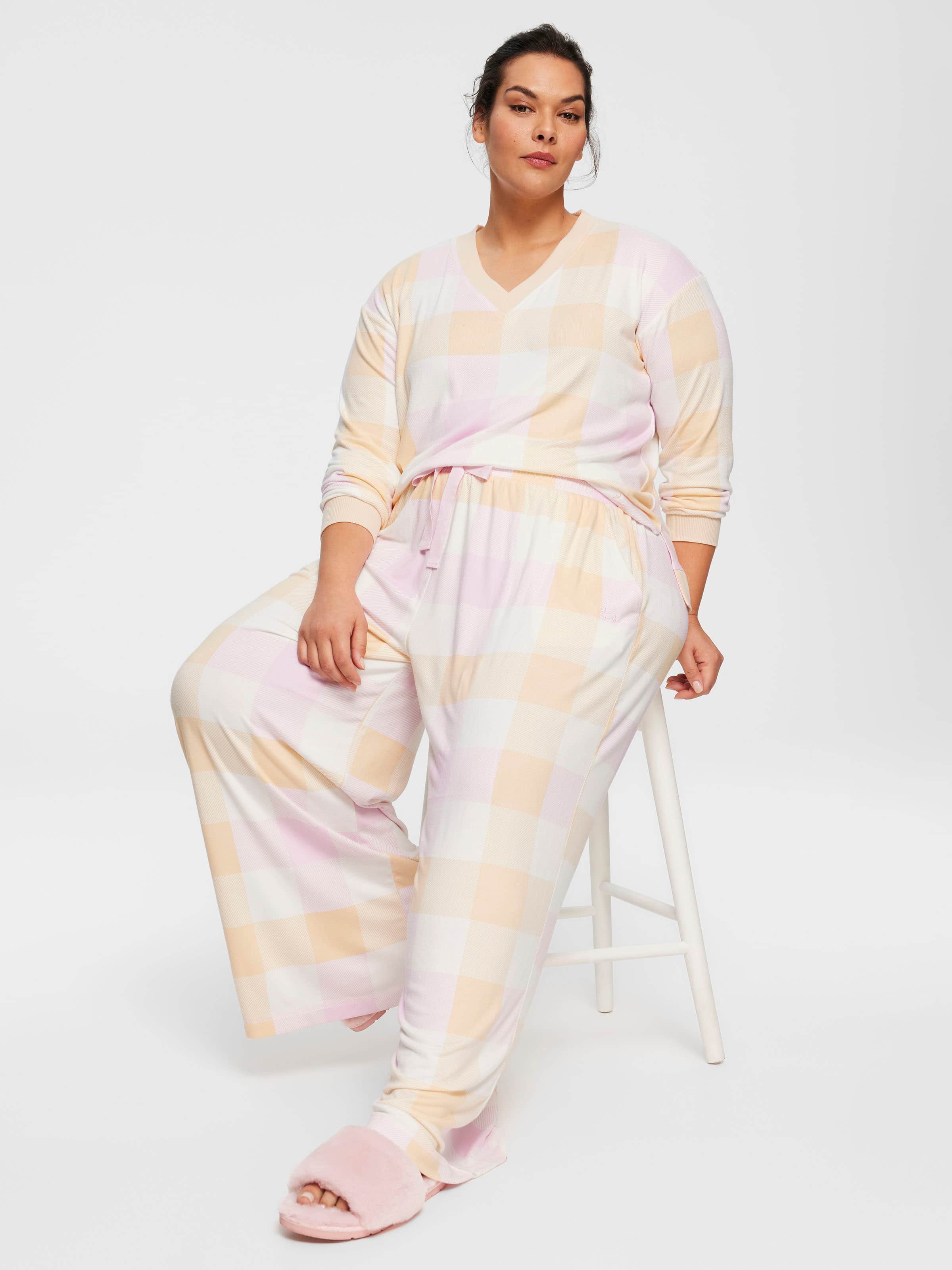 P.A. Plus Buffalo Plush Wide Leg Pj Bottom