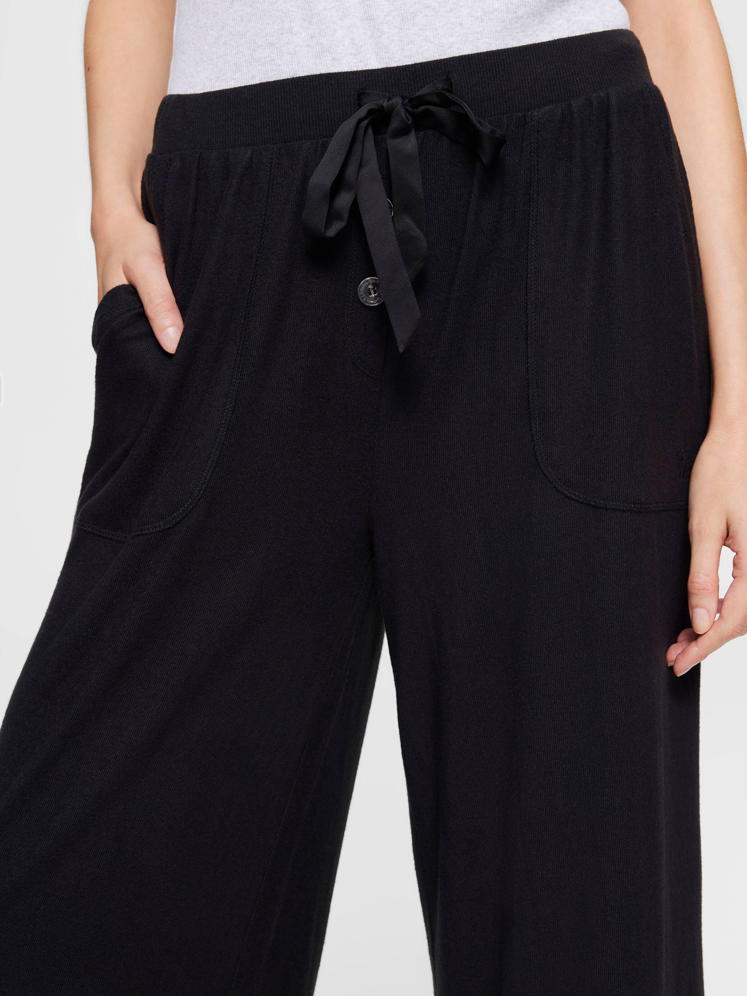 Image for Black Plush Wide Leg Pj Bottom from Peter Alexander