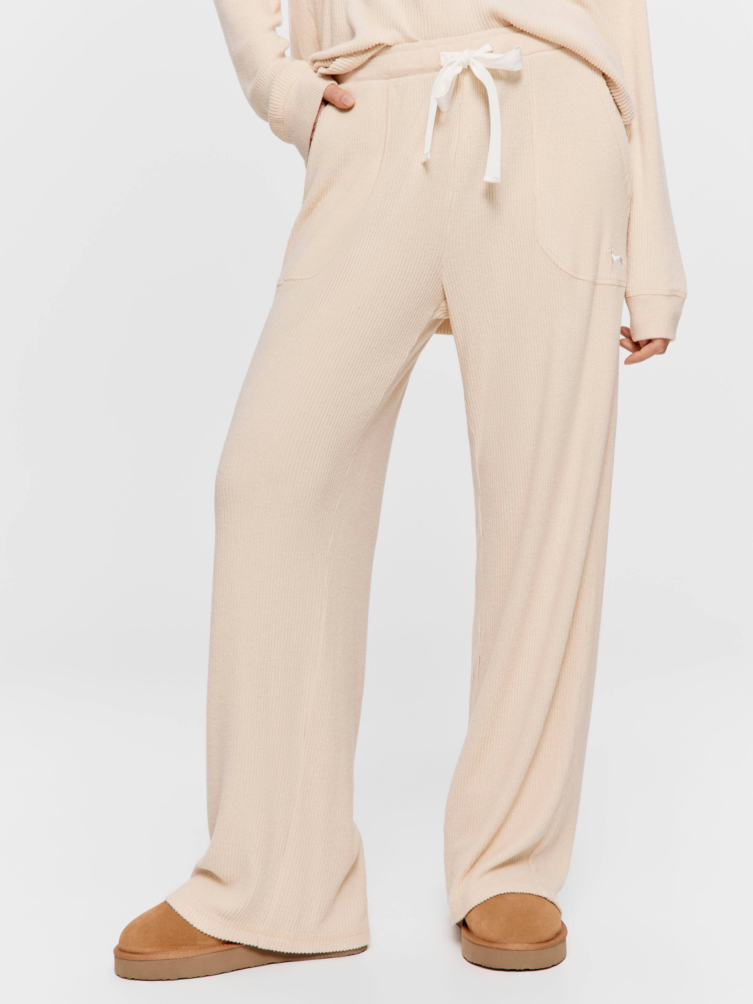 Image for Caramel Rib Wide Leg Pj Bottom from Peter Alexander