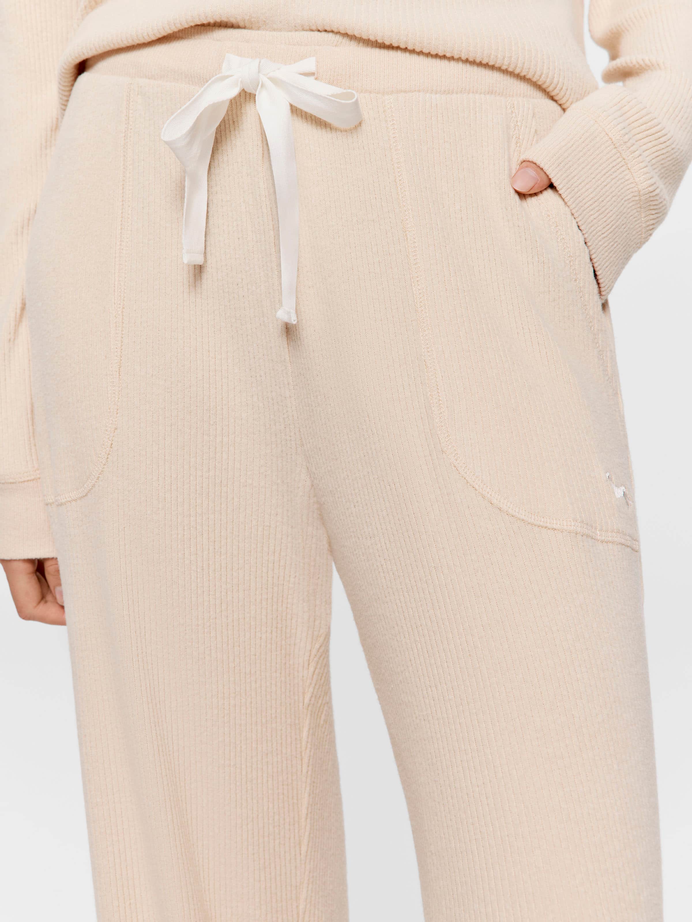 Caramel Rib Wide Leg Pj Bottom