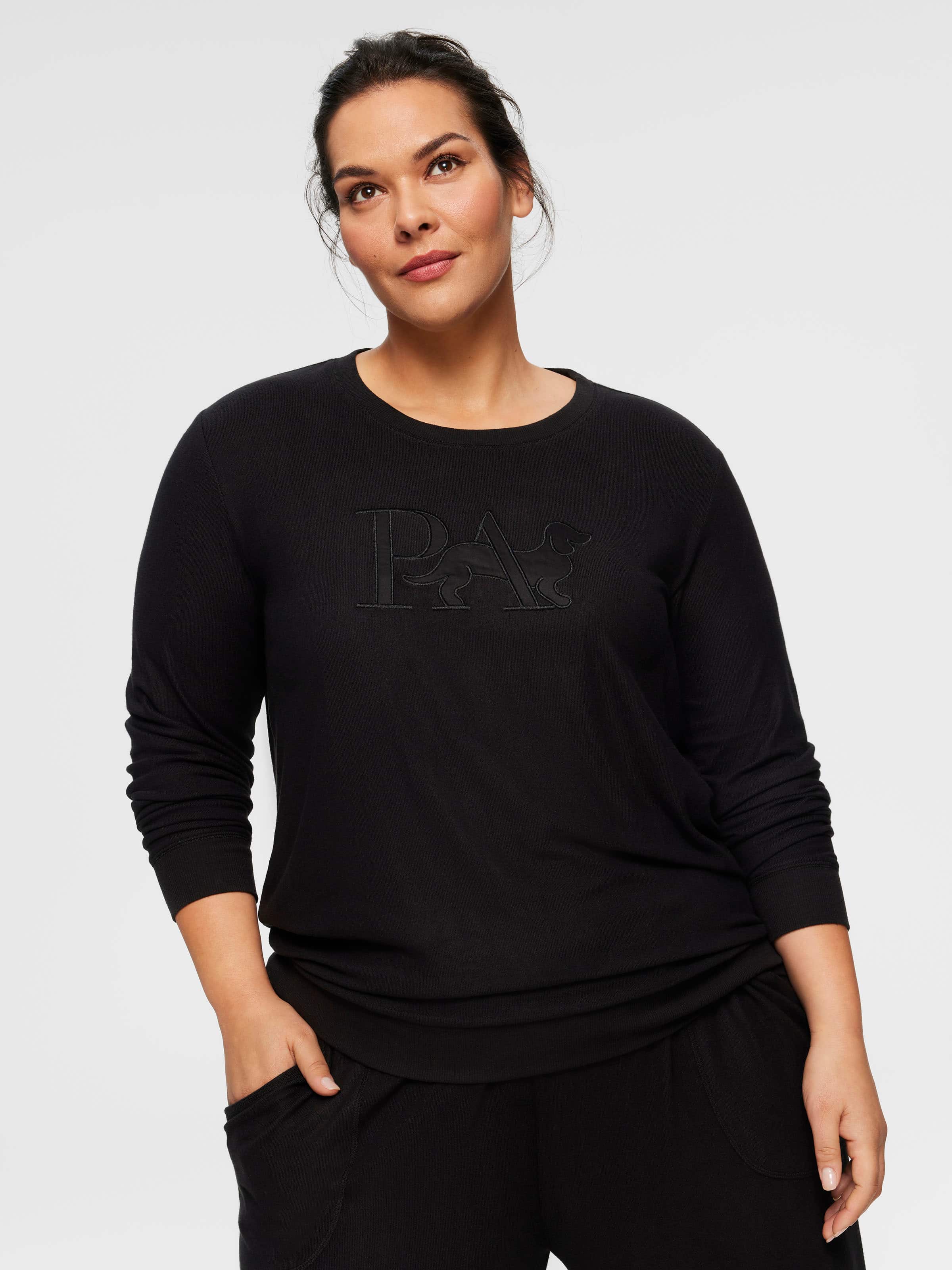P.A. Plus Black Plush Sweater Top