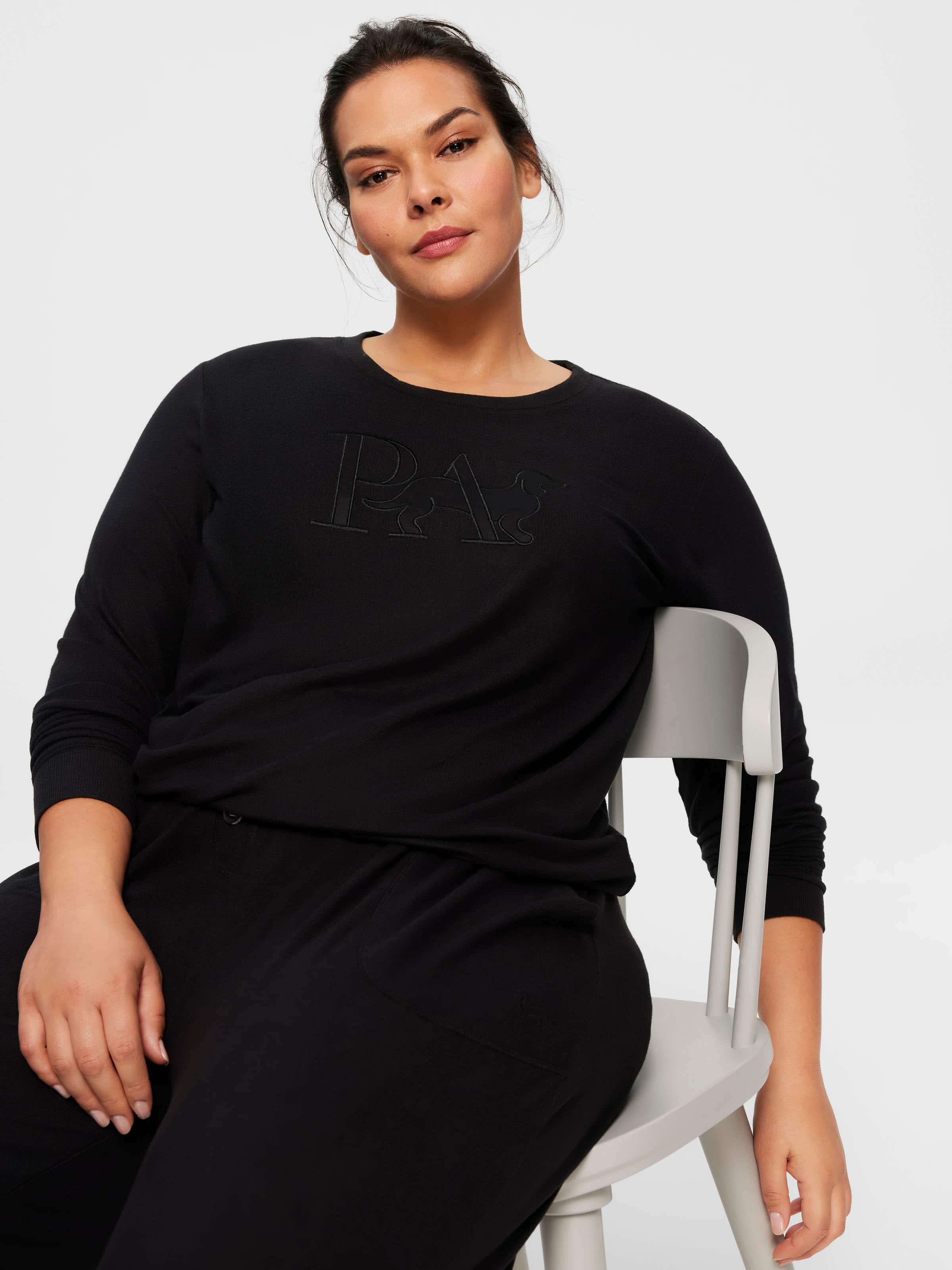 P.A. Plus Black Plush Sweater Top