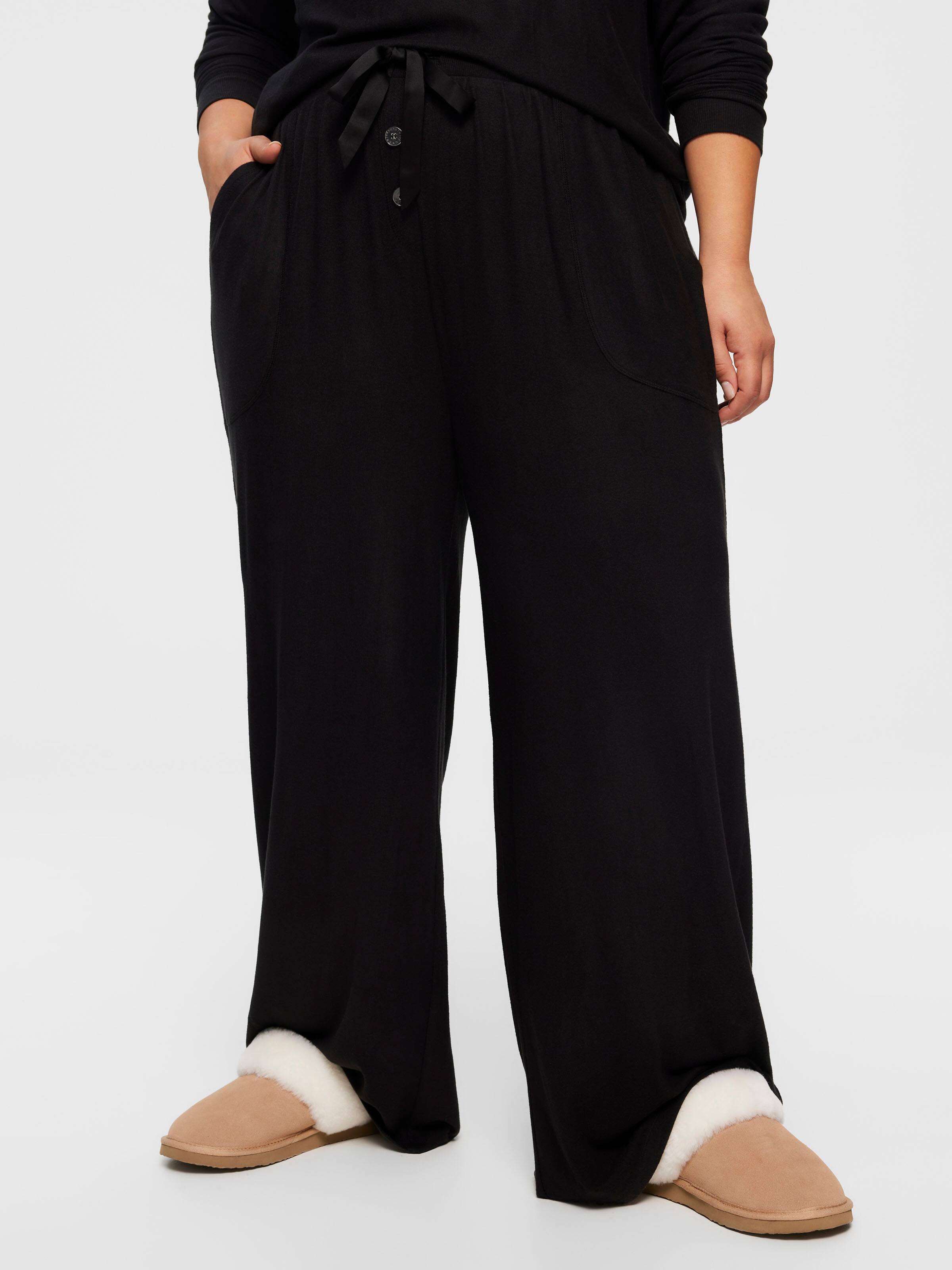 Image for P.A. Plus Black Plush Wide Leg Pj Bottom from Peter Alexander