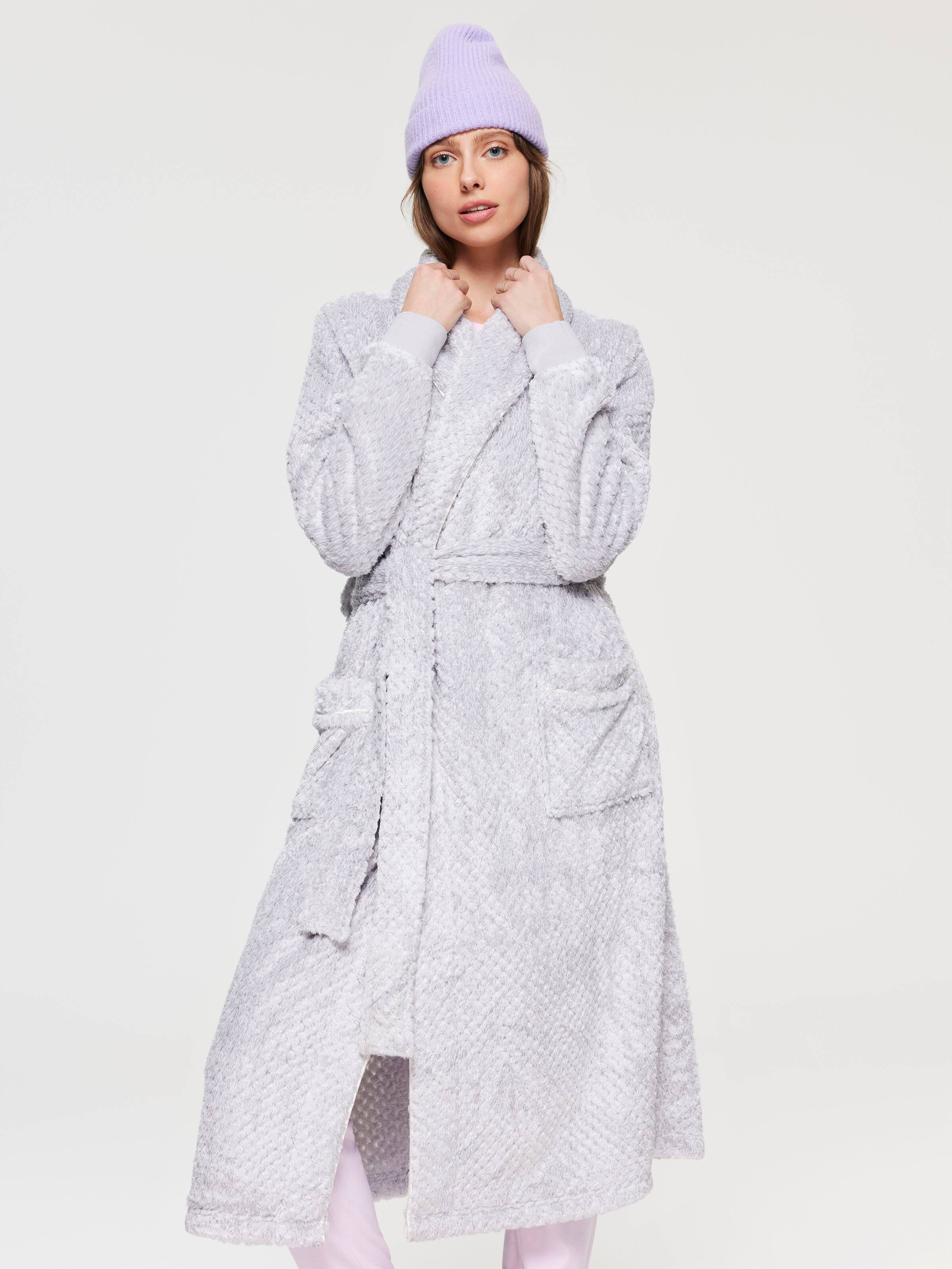 Grey Marle Jacquard Dressing Gown