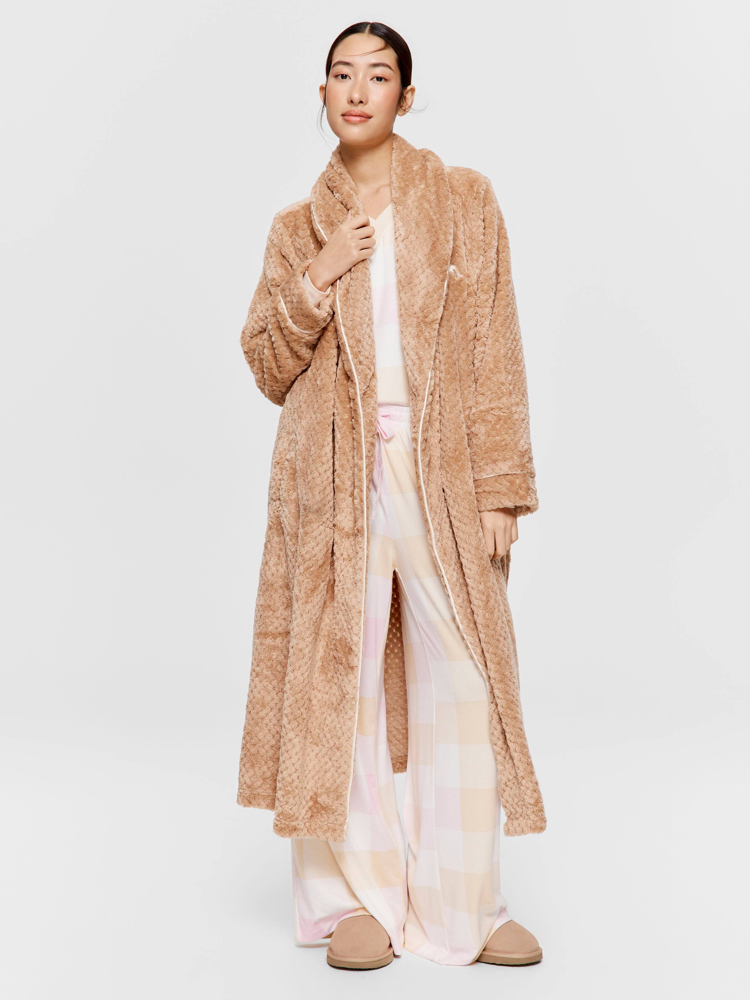 Caramel Jacquard Dressing Gown