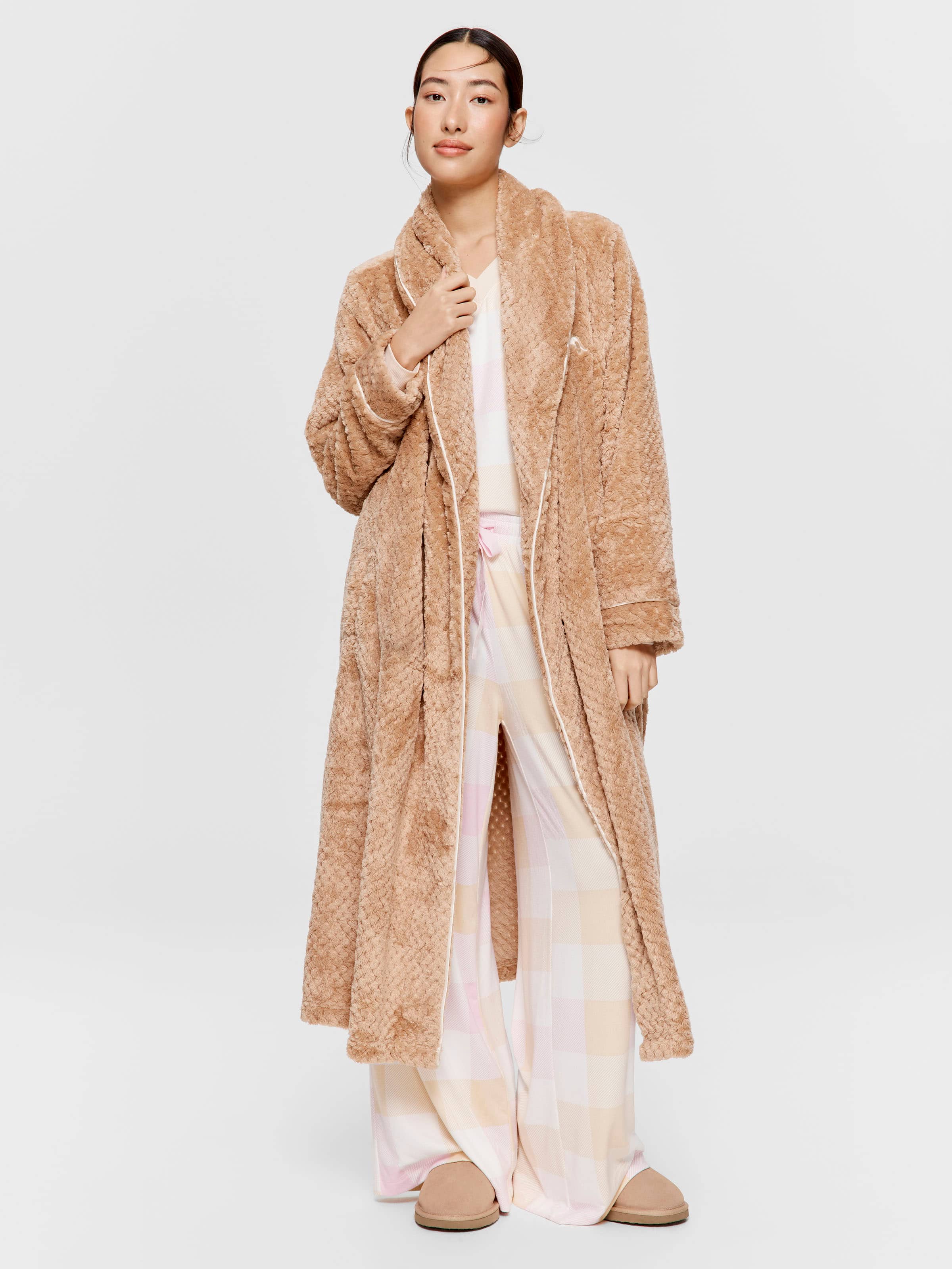 Caramel Jacquard Dressing Gown