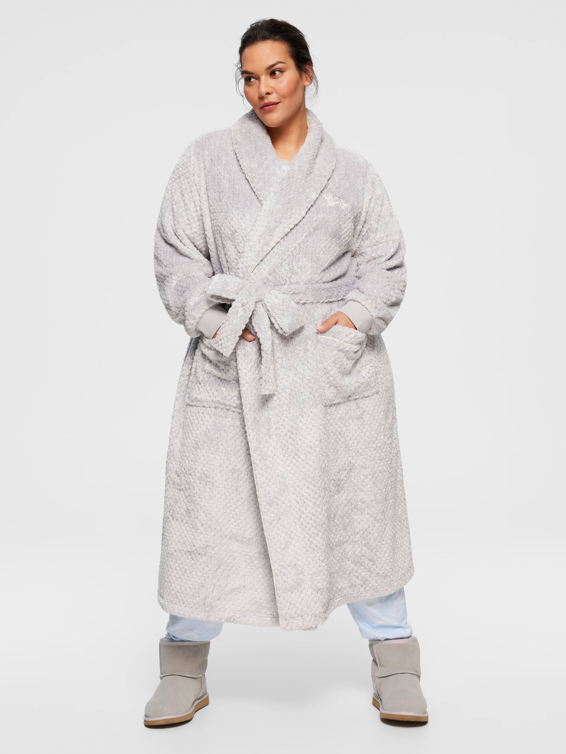 Image for P.A. Plus Grey Jacquard Dressing Gown from Peter Alexander