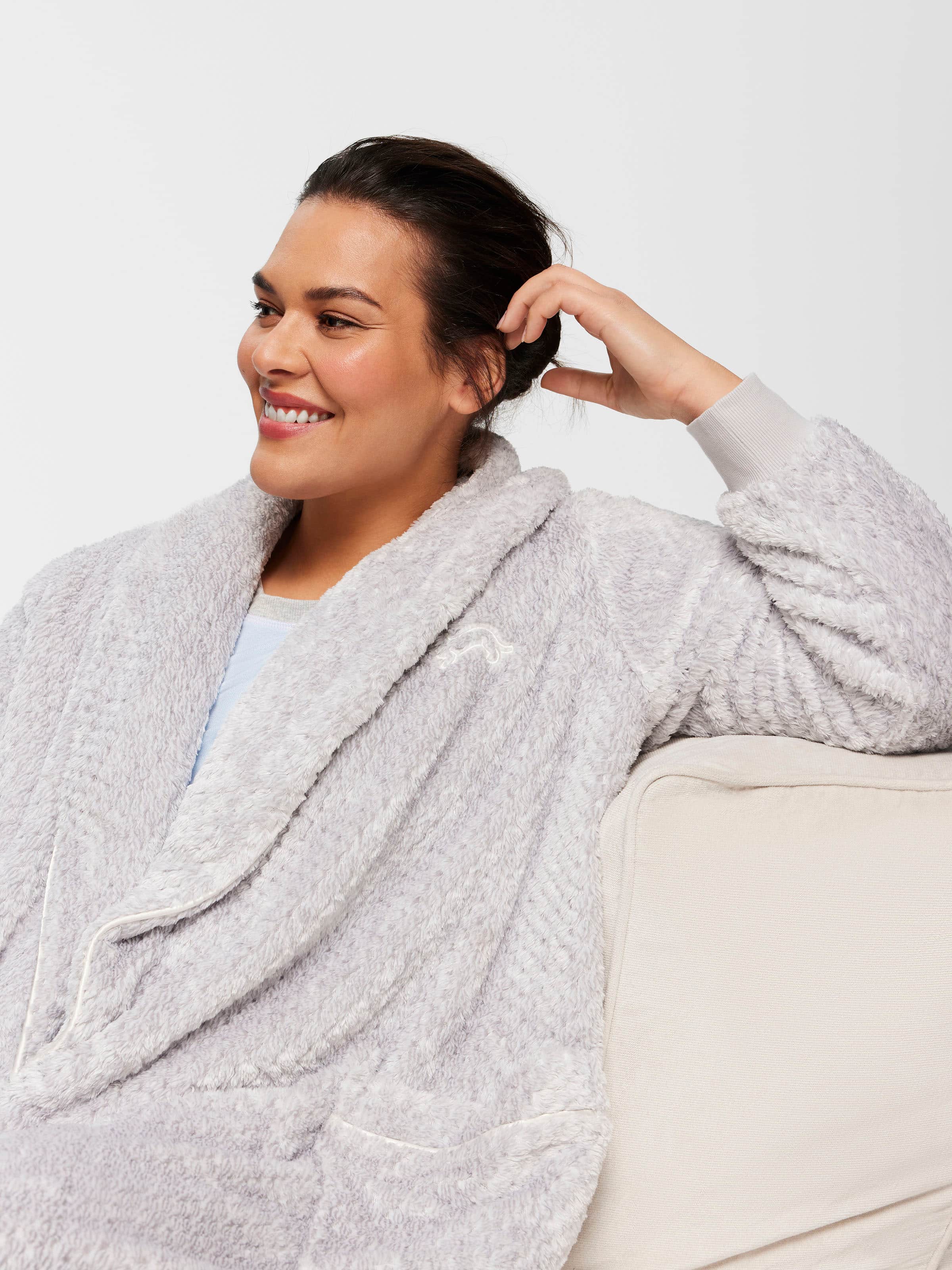 P.A. Plus Grey Jacquard Dressing Gown
