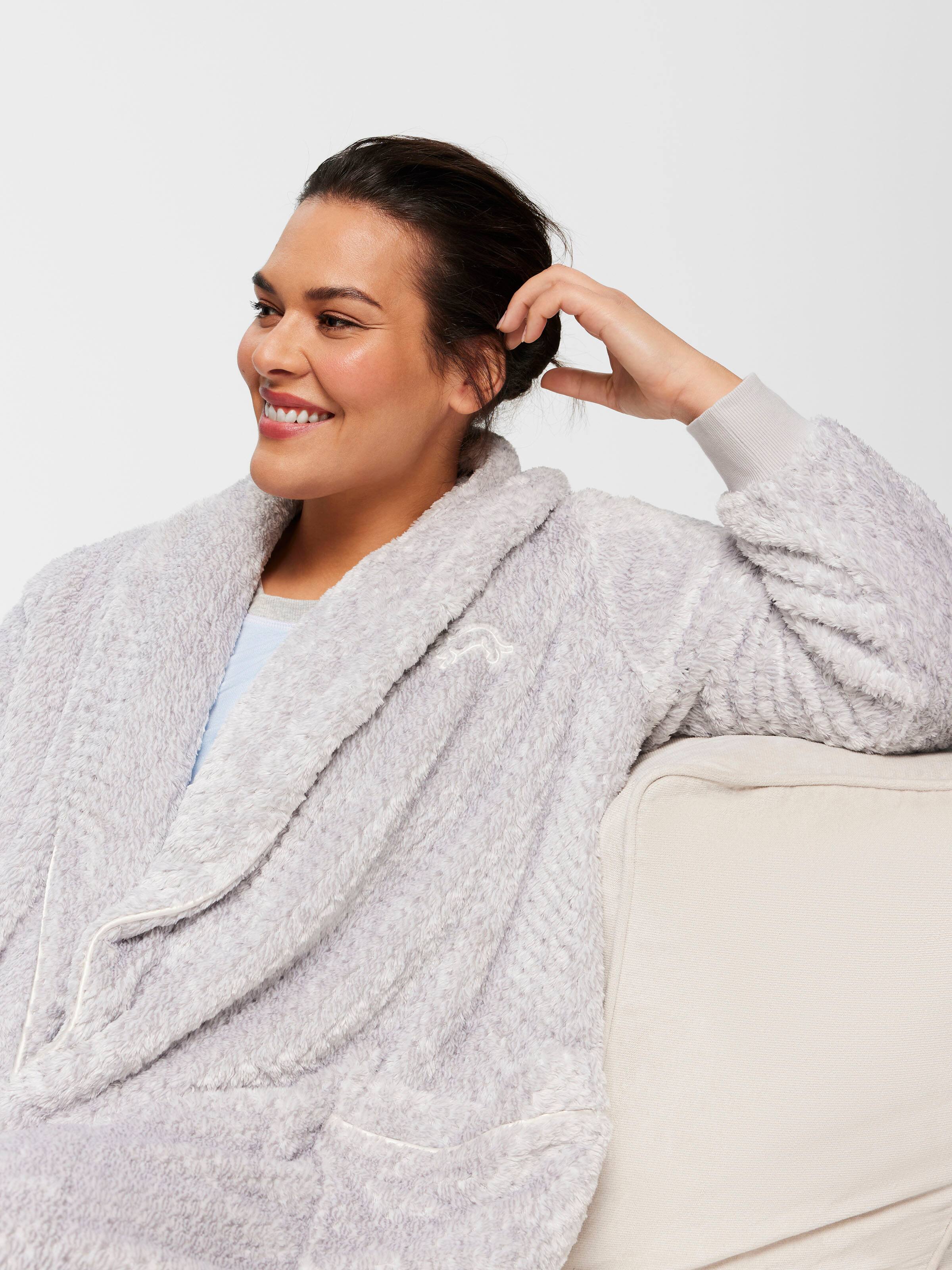 P.A. Plus Grey Jacquard Dressing Gown
