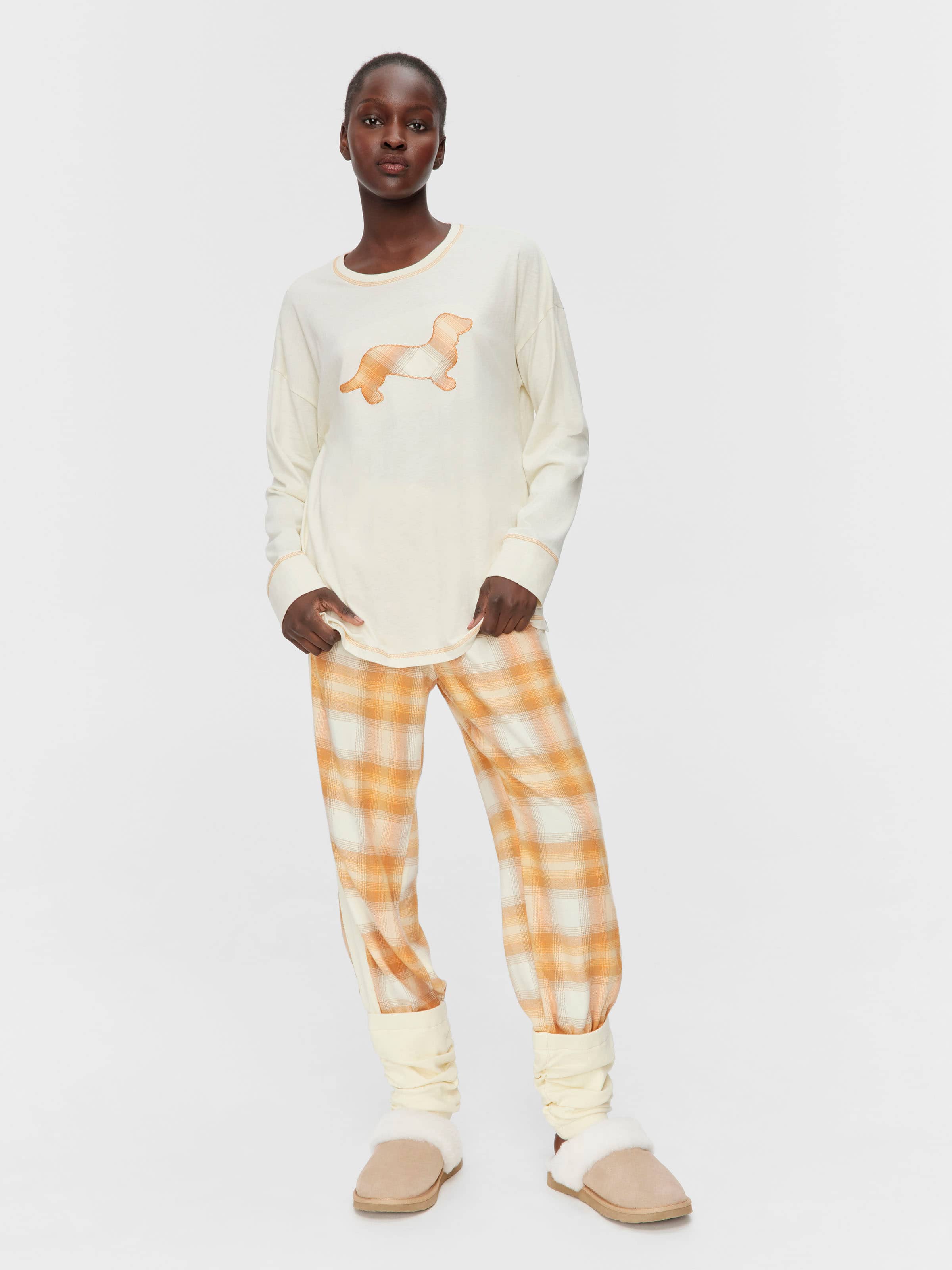Contrast Penny 100% Cotton Oversized Long Sleeve Top