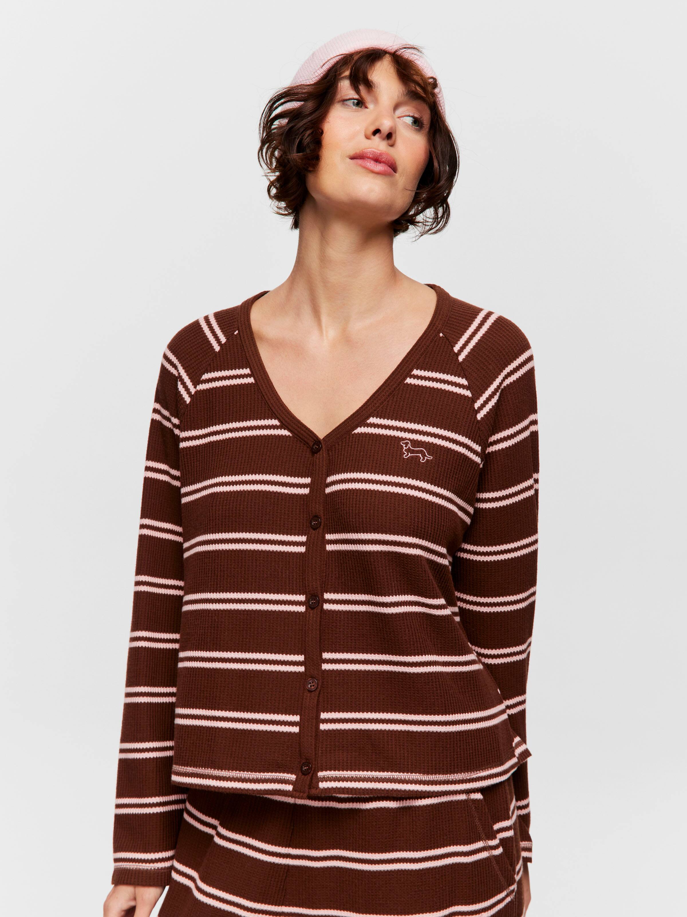 Waffle Stripe Cardigan