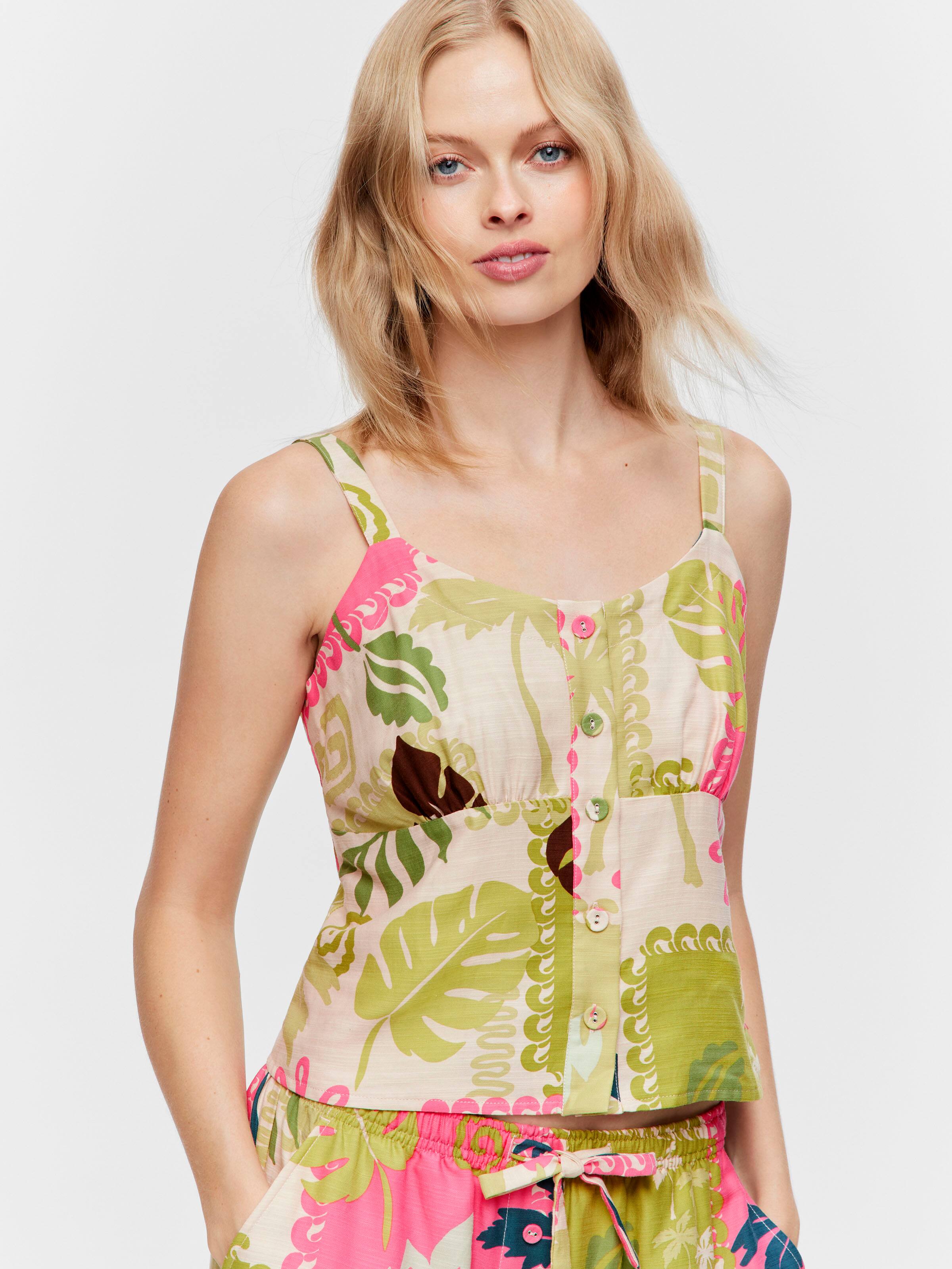 Tropical Palm Cami Top