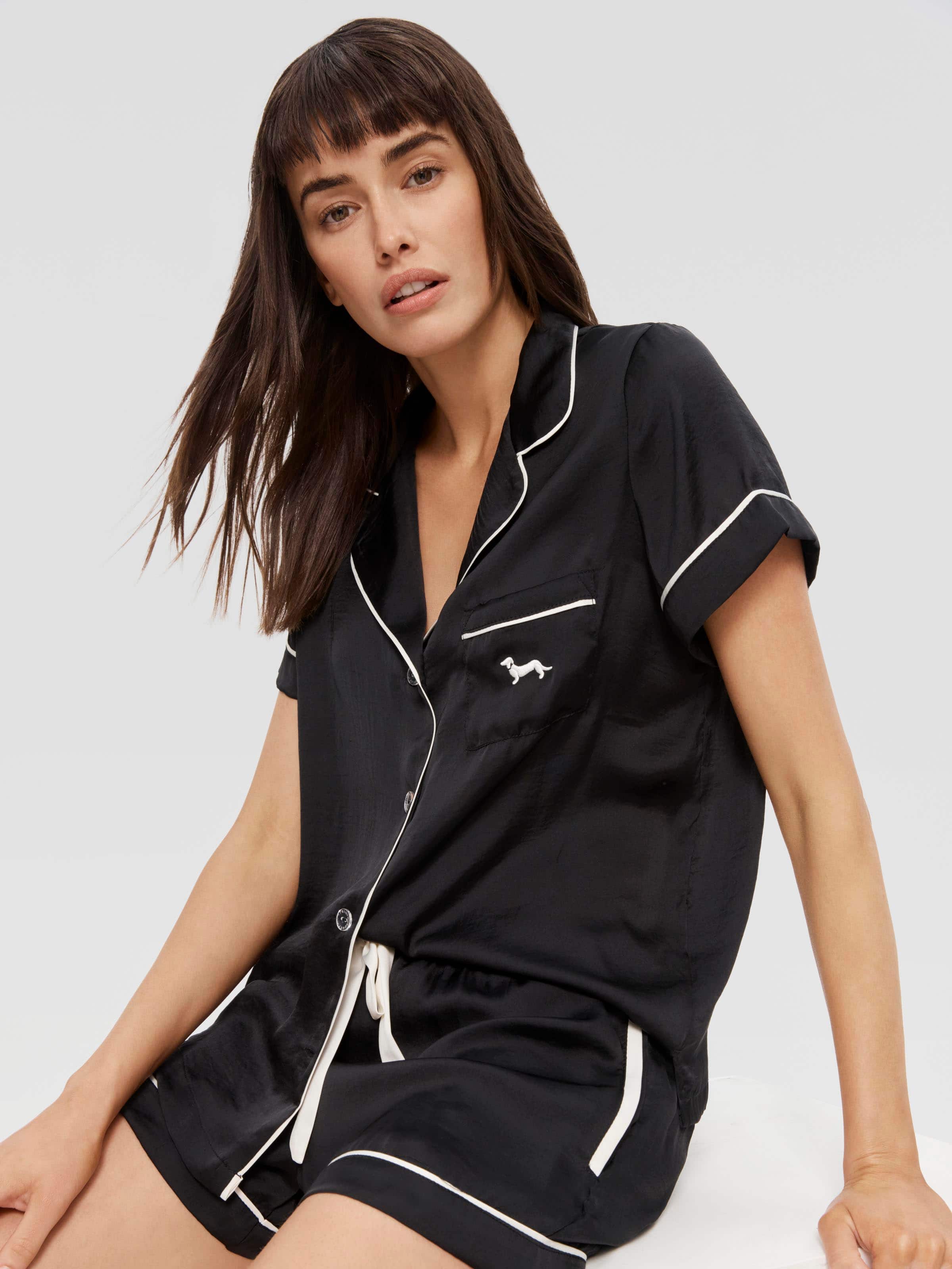 Black Chic Satin Pj Set