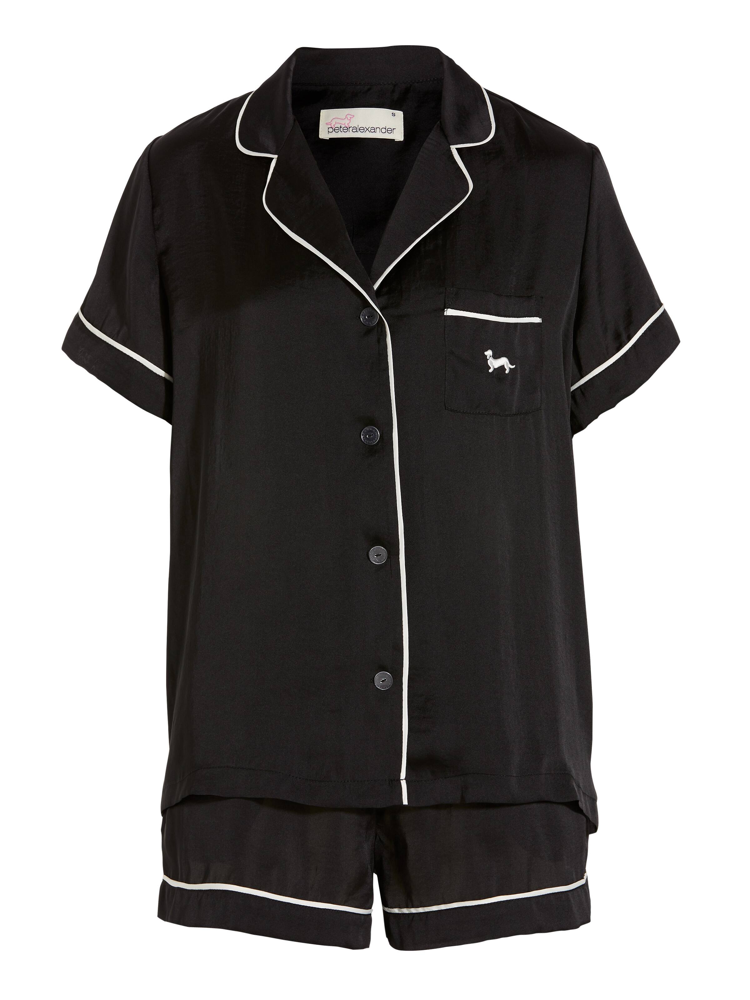 Image for Black Chic Satin Pj Set from Peter Alexander