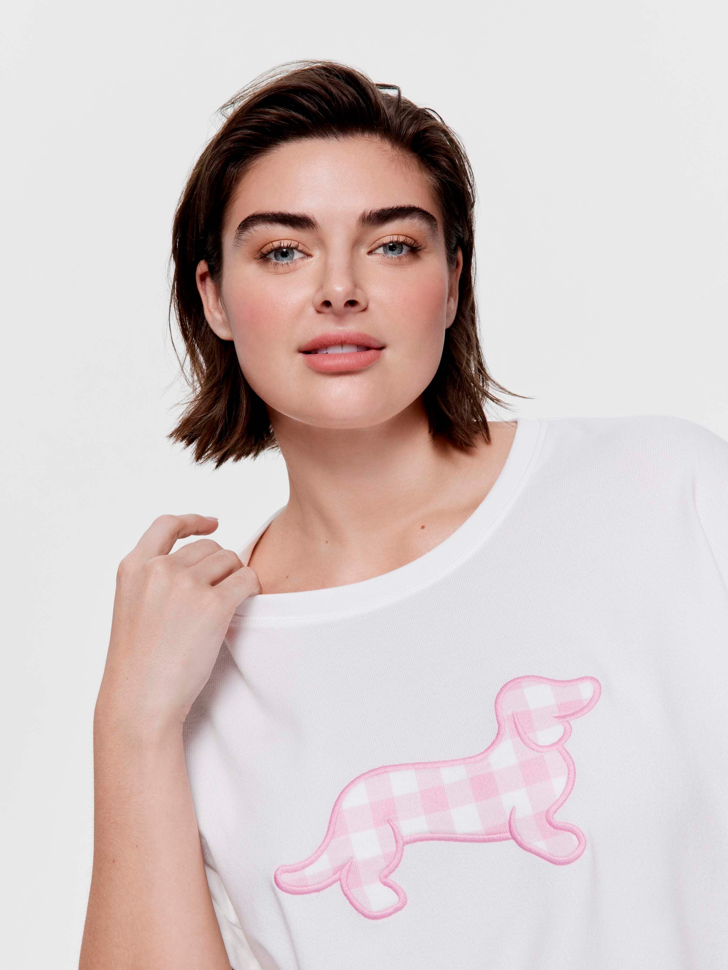 P.A. Plus Pink Plush Gingham Tshirt