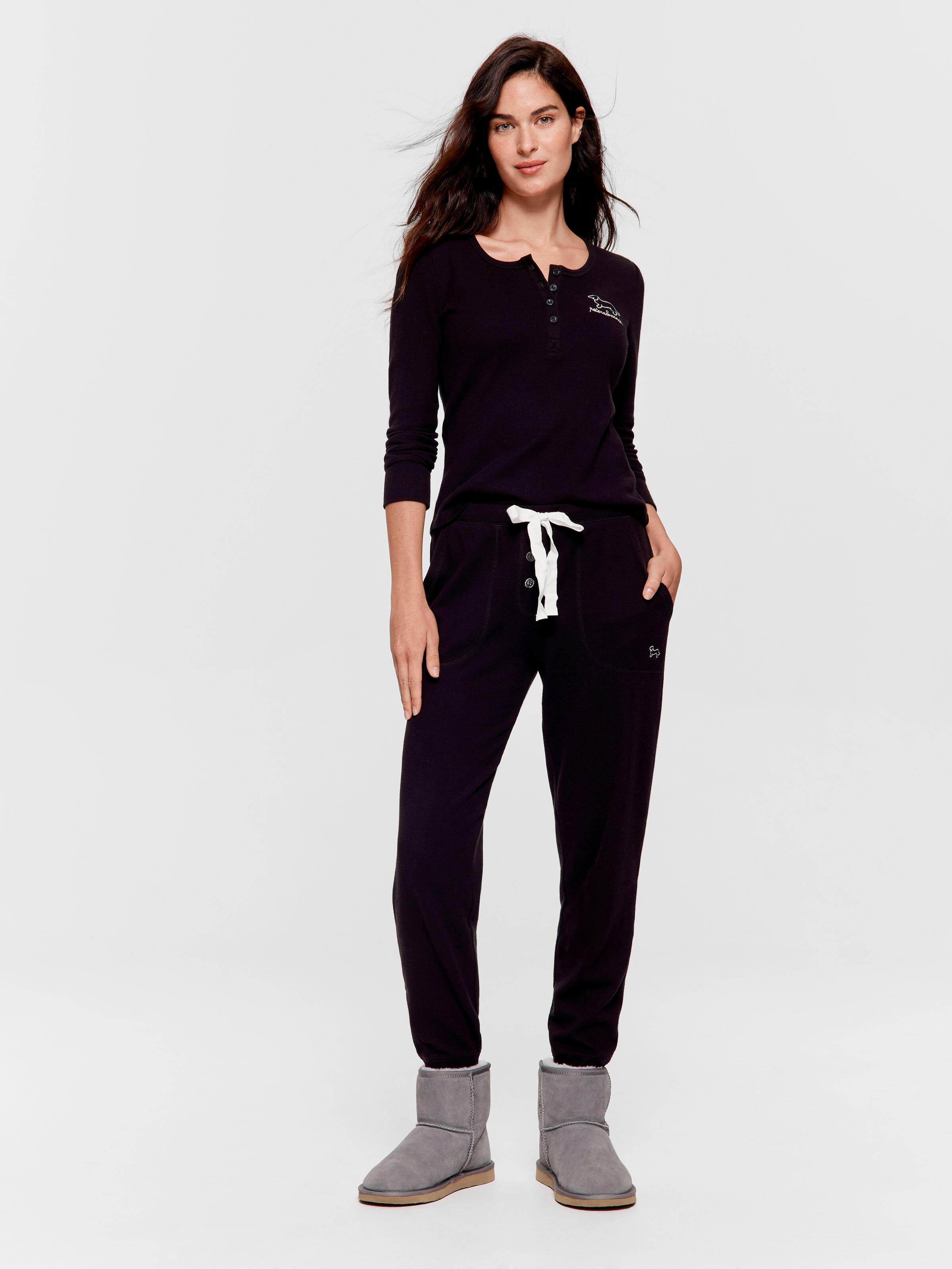 Black Waffle Easy Pj Bottom