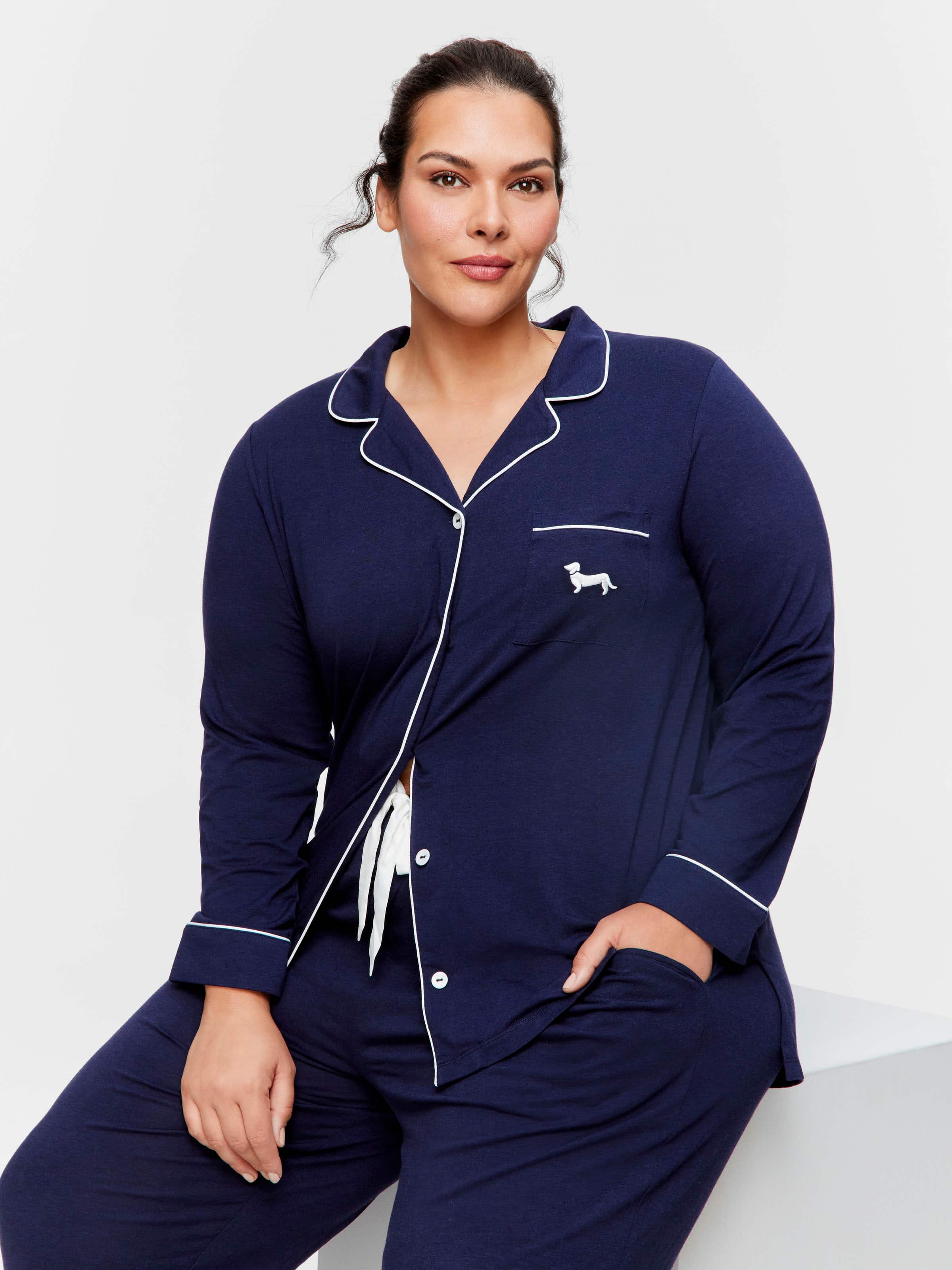 P.A. Plus Navy Bamboo Pj Set