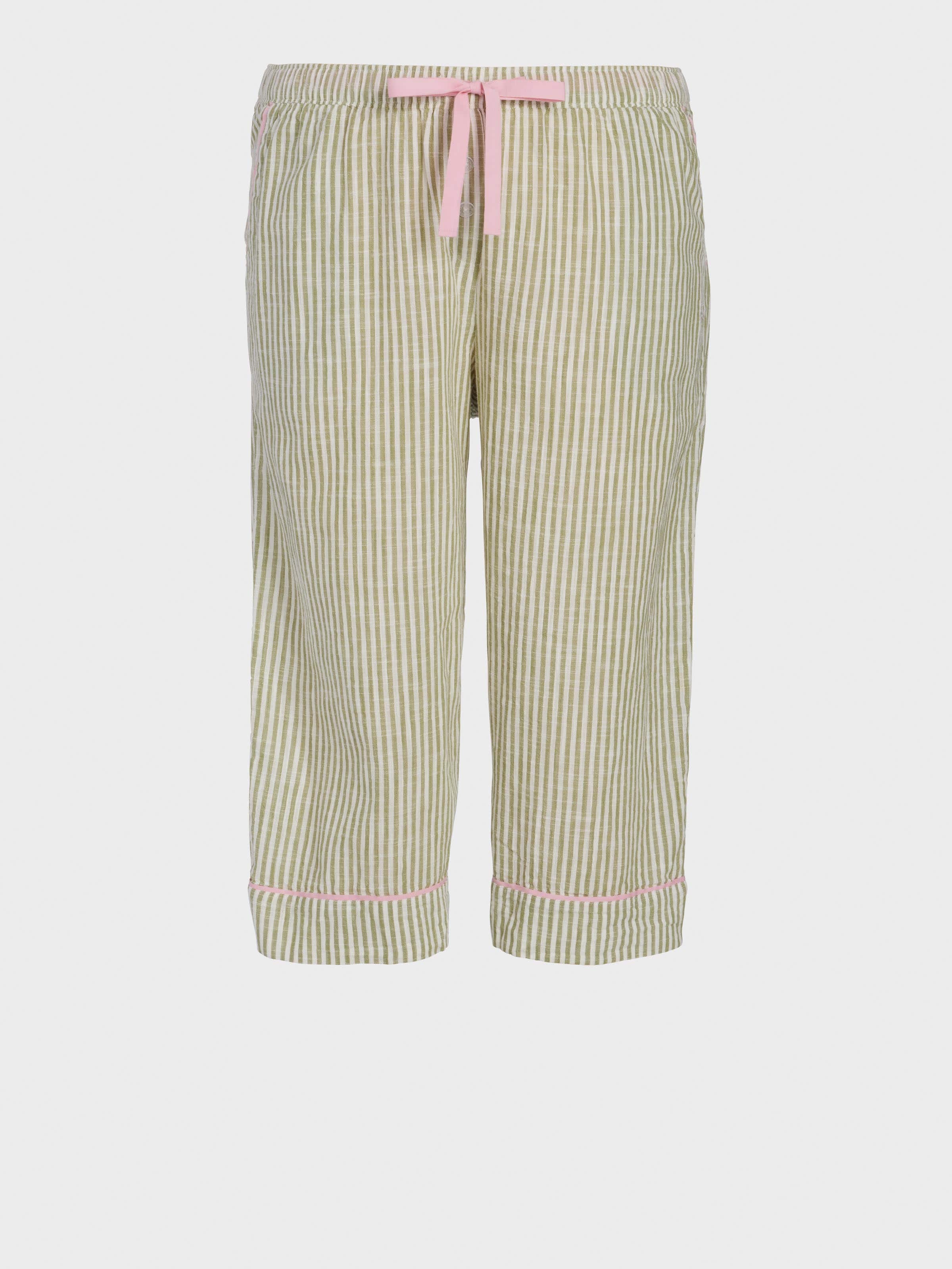 Image for P.A. Plus Sage Stripe Cotton 3/4 Pj Bottom from Peter Alexander