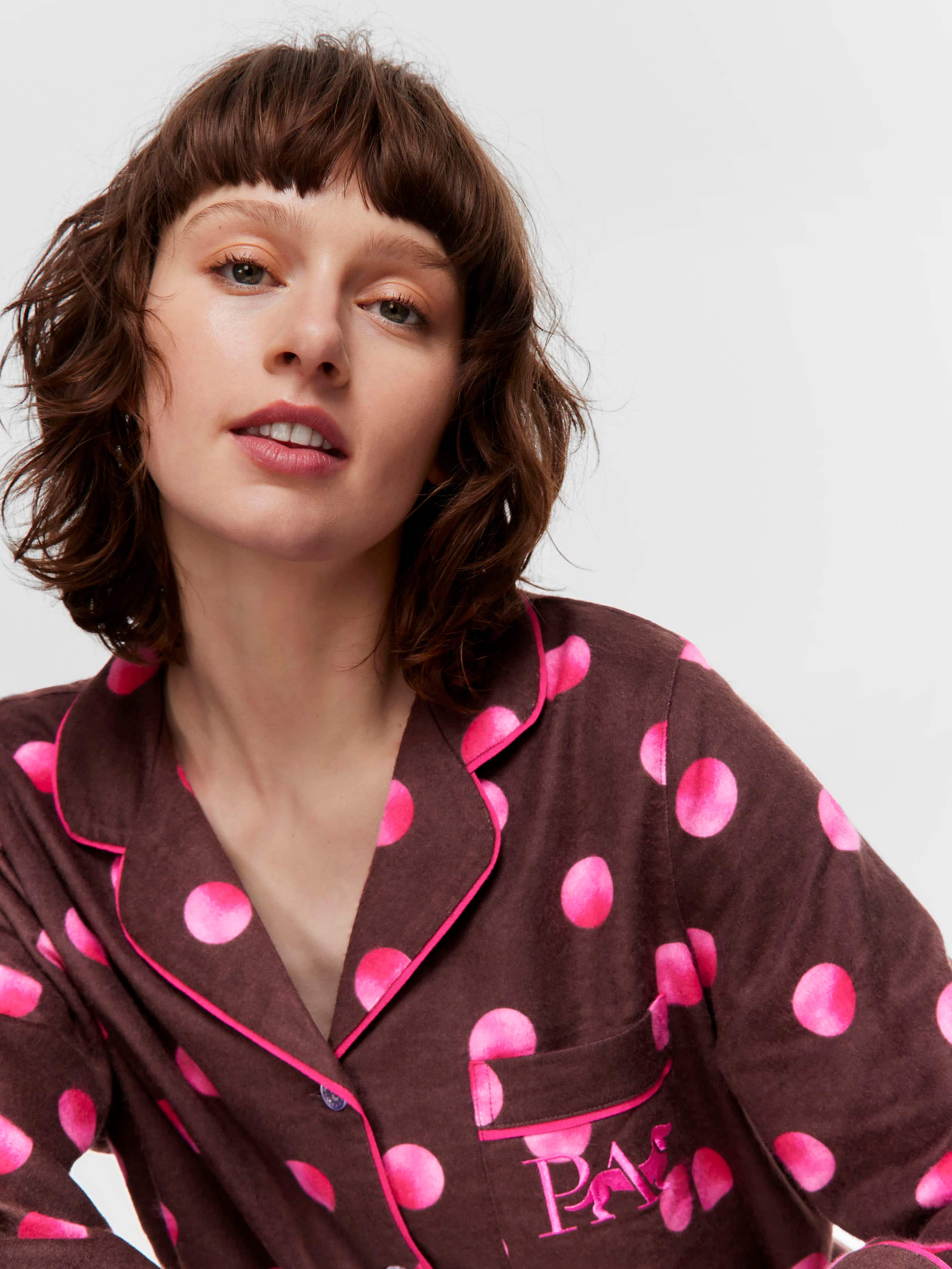 Pink Spot Bamboo Flannelette Pj Set