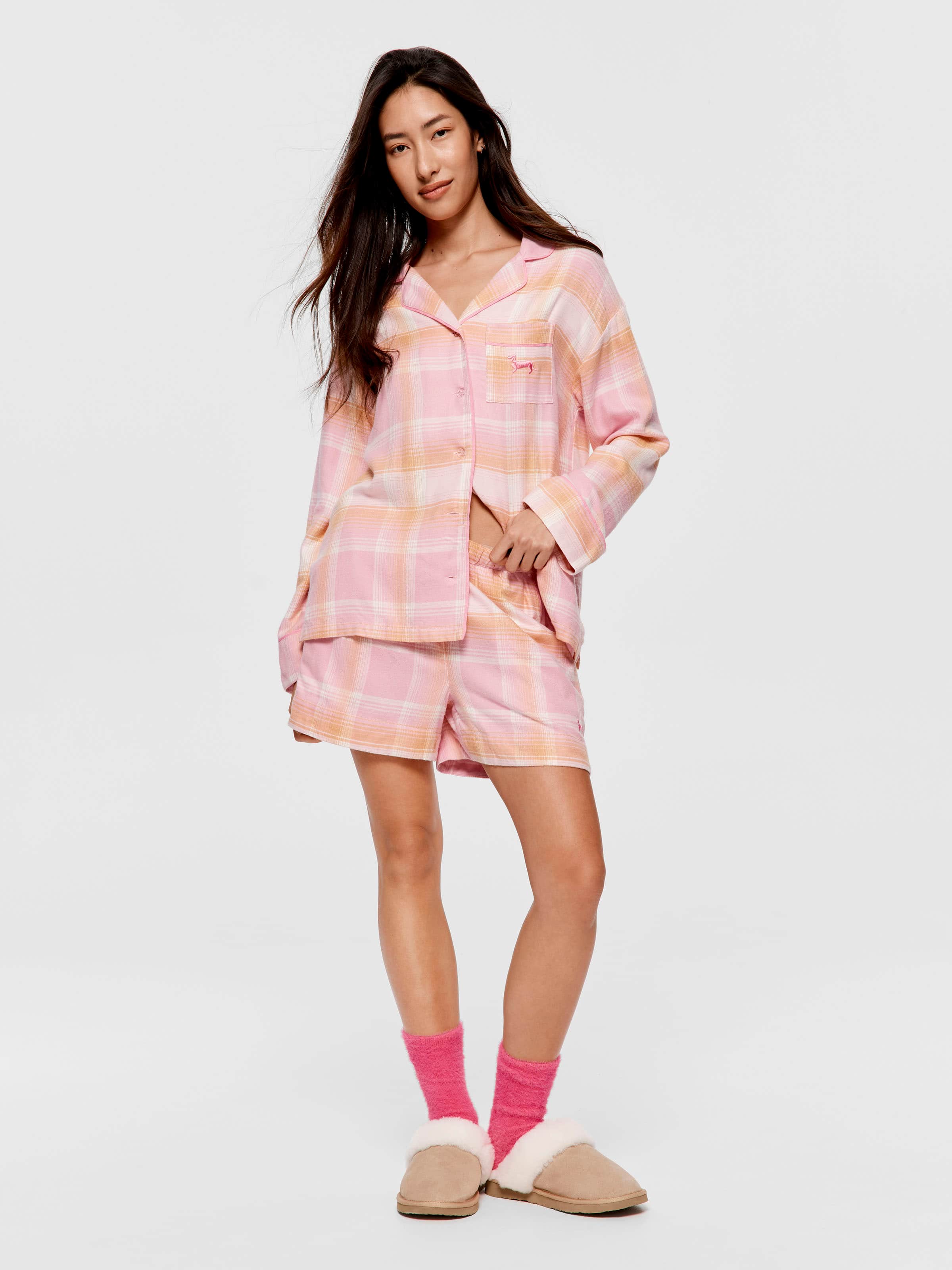 Pink Check Mid Short