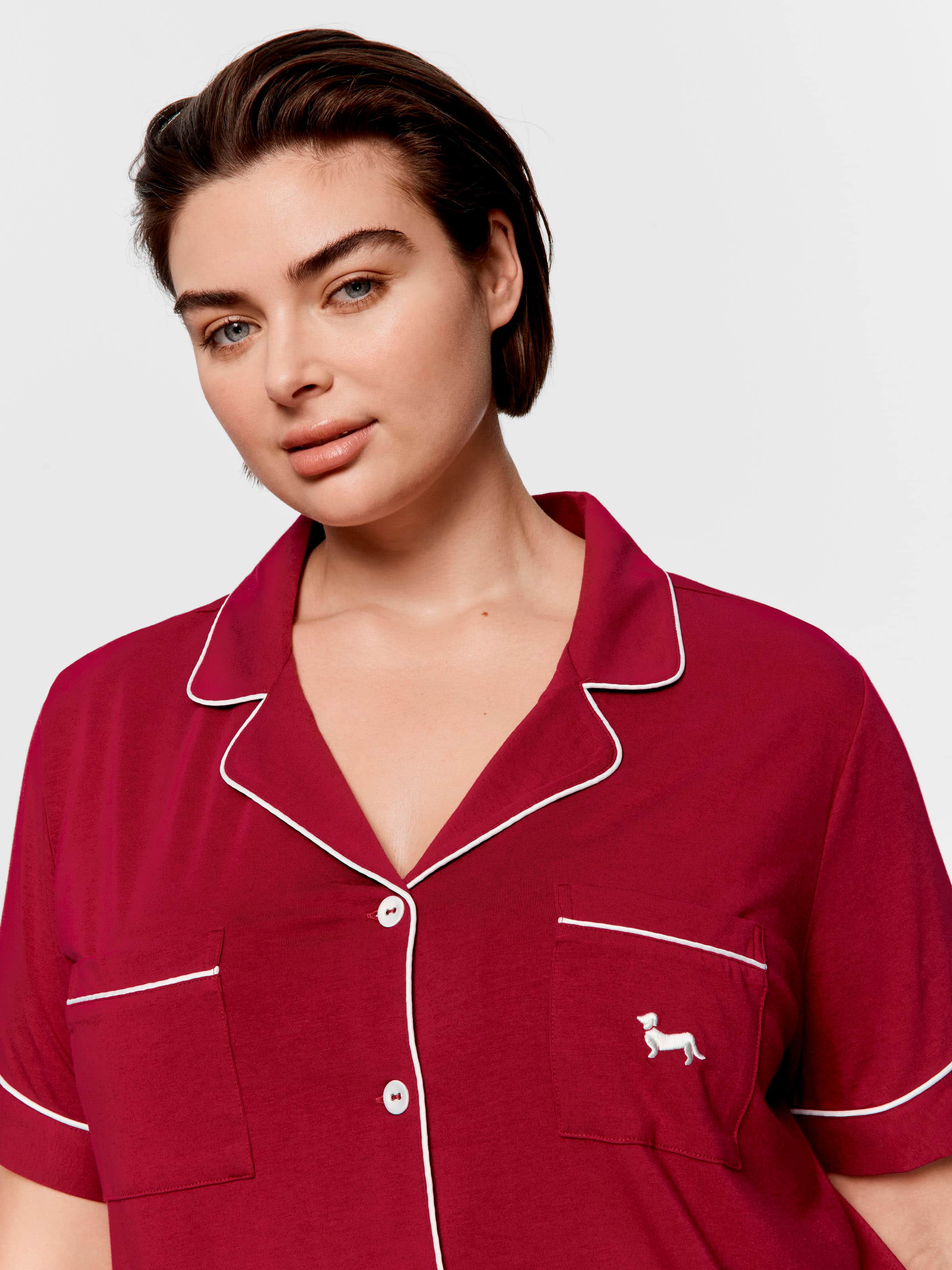 P.A. Plus Cherry Bamboo Shortie Pj Set
