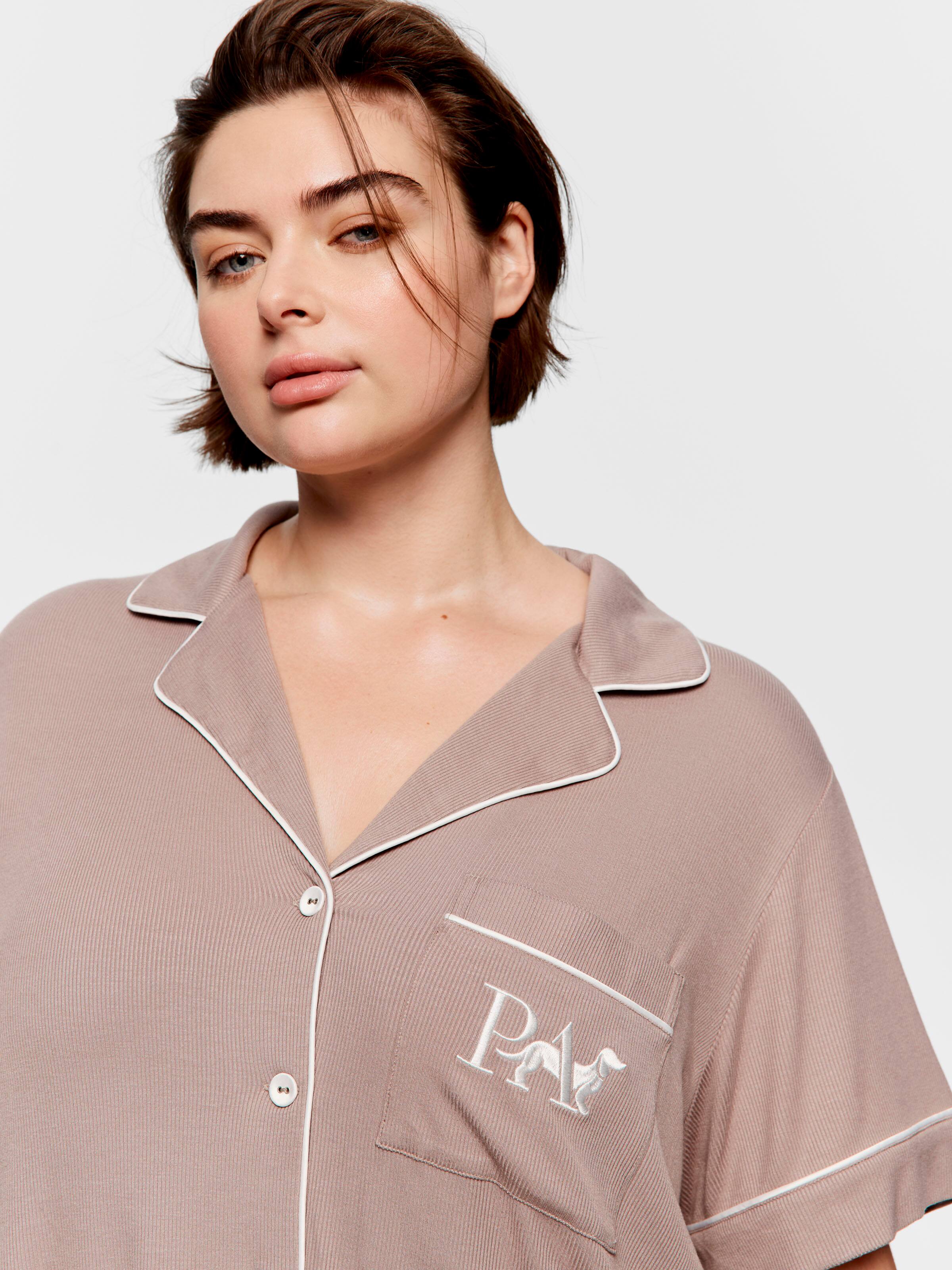 P.A. Plus Stone Bamboo Rib Short Sleeve Shirt