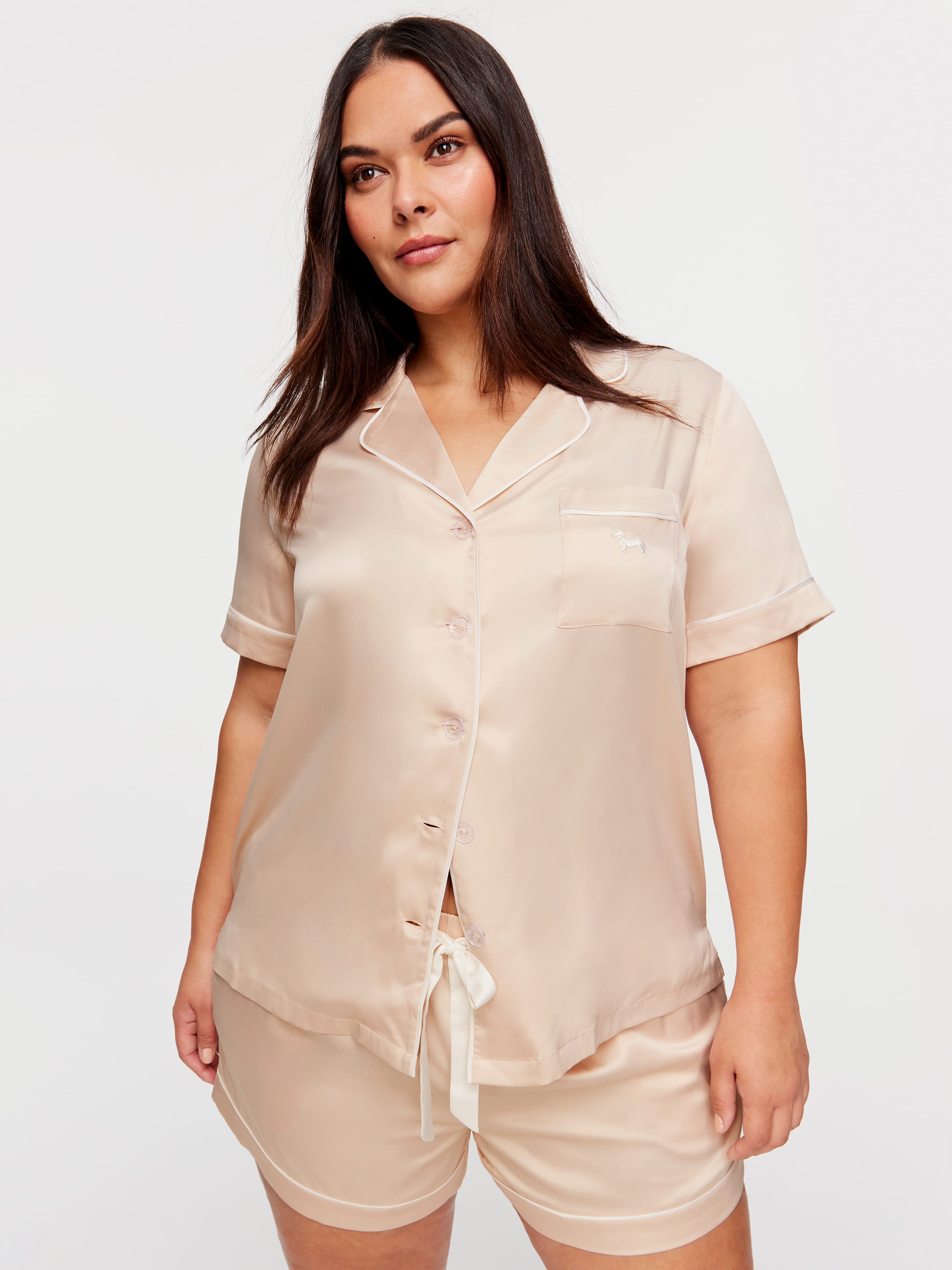 P.A. Plus Nude Chic Satin Pj Set