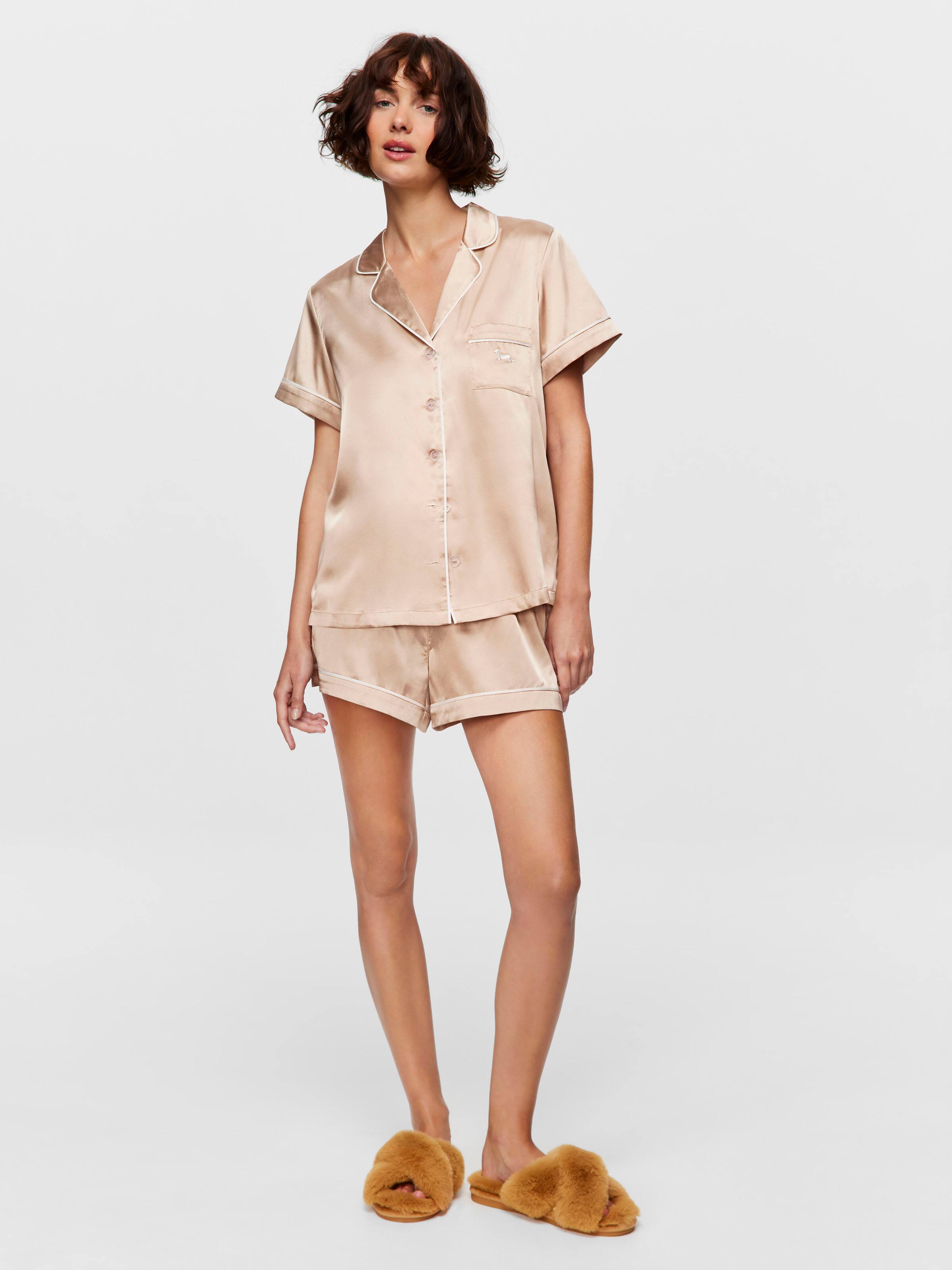 Gold Chic Satin Shortie Pj Set
