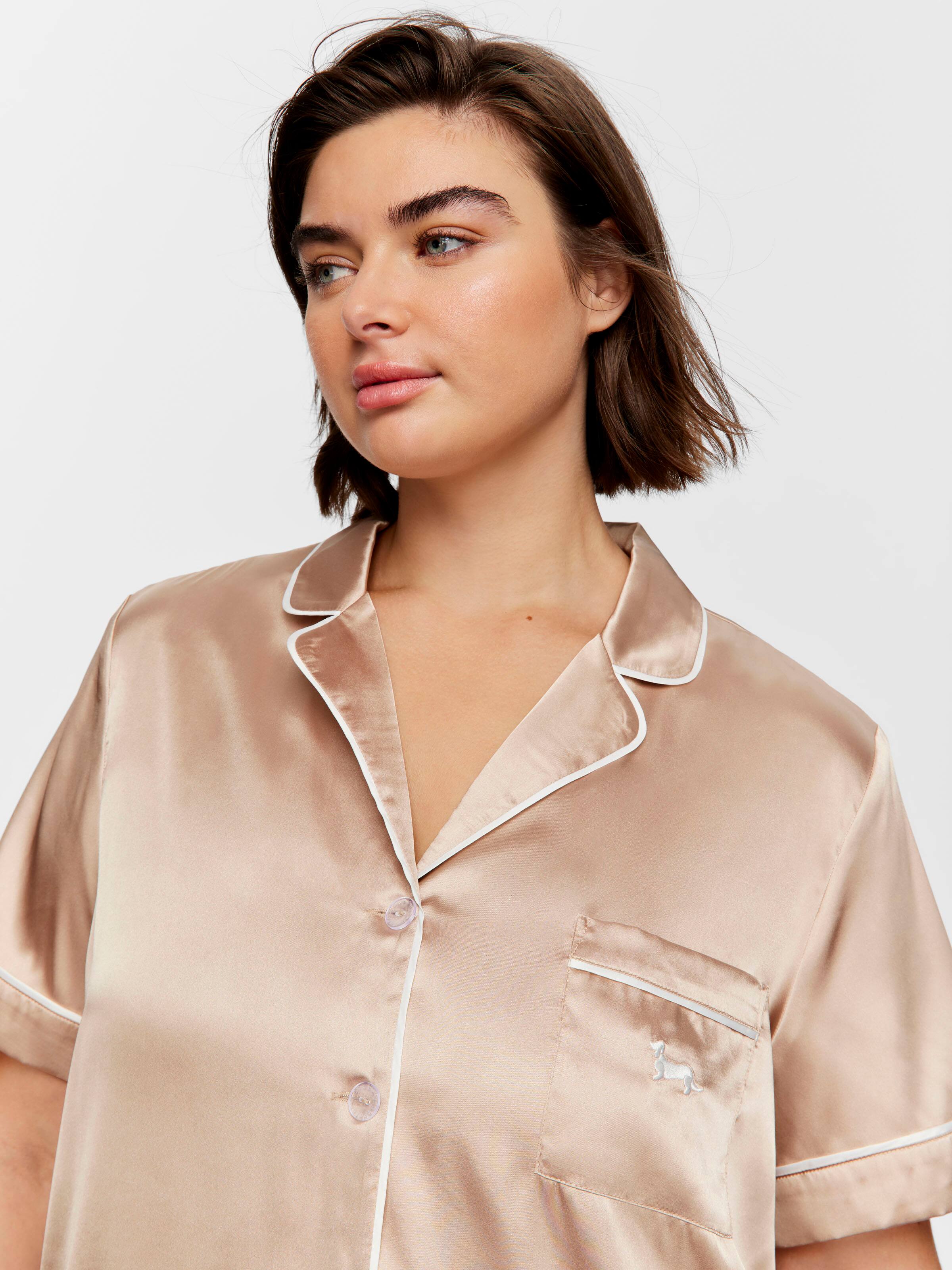 P.A. Plus Gold Chic Satin Pj Set