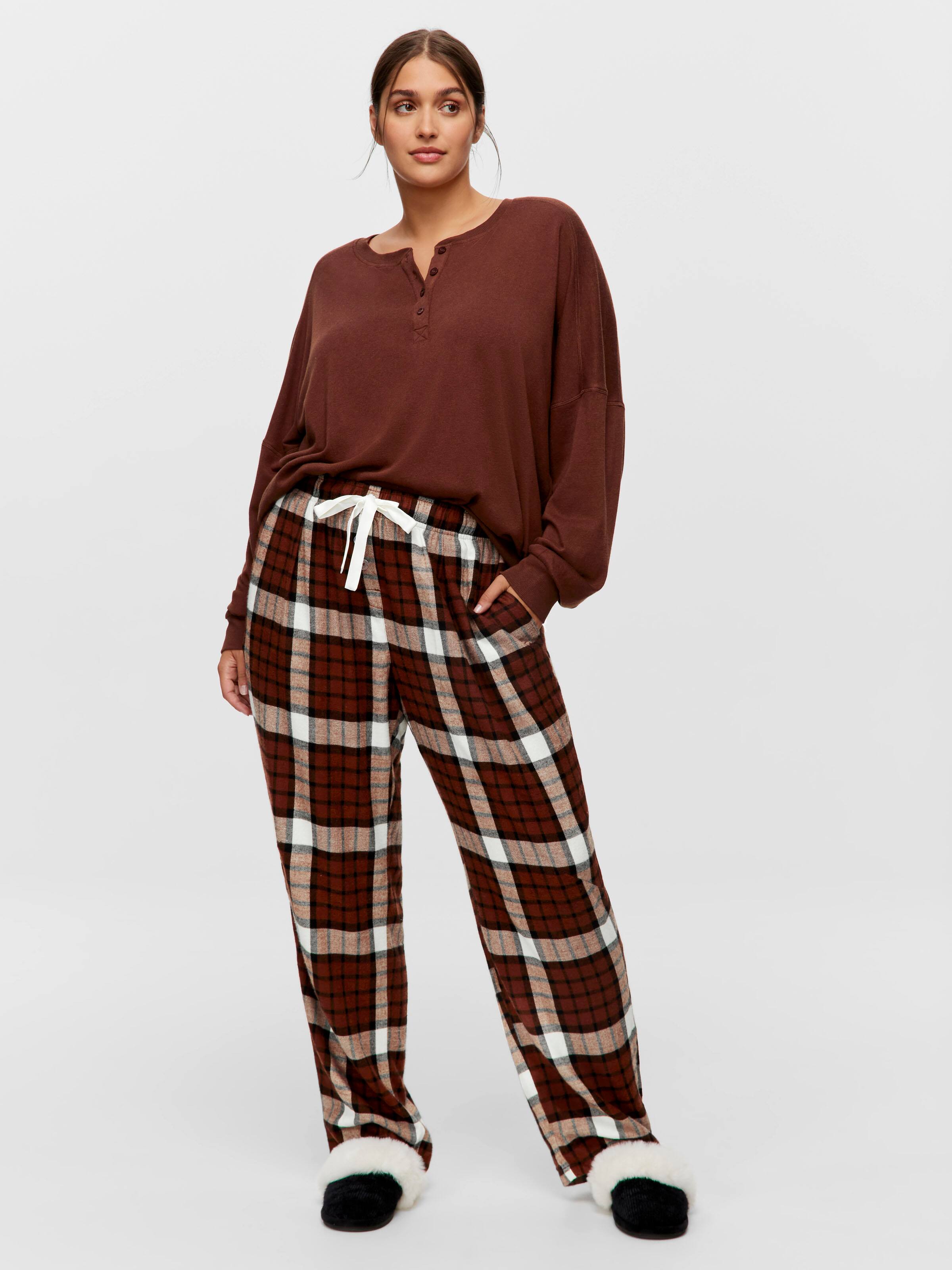 P.A. Plus Choc Drape Bamboo Flannelette Pj Bottom