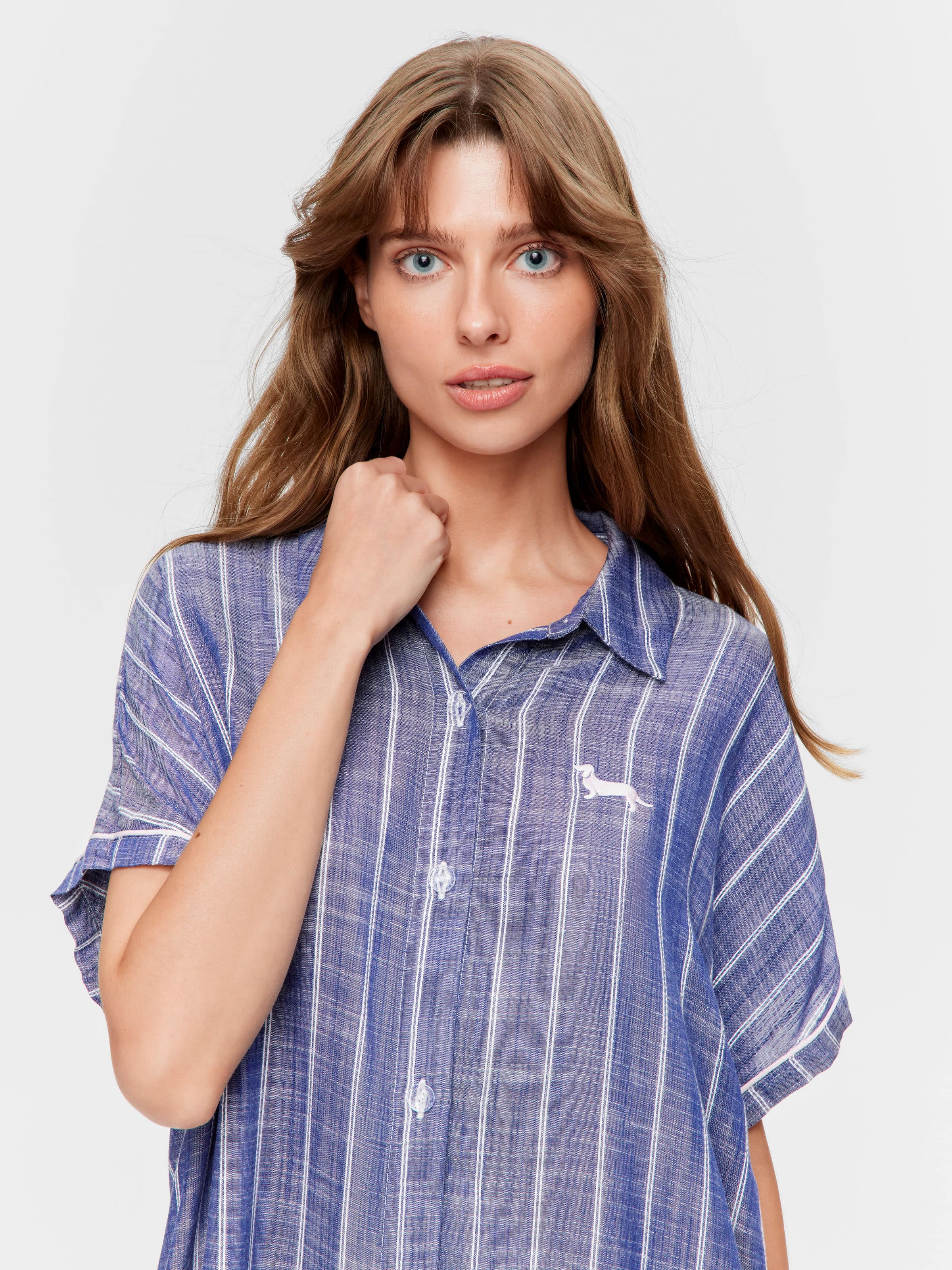 Textured Viscose Nightshirt