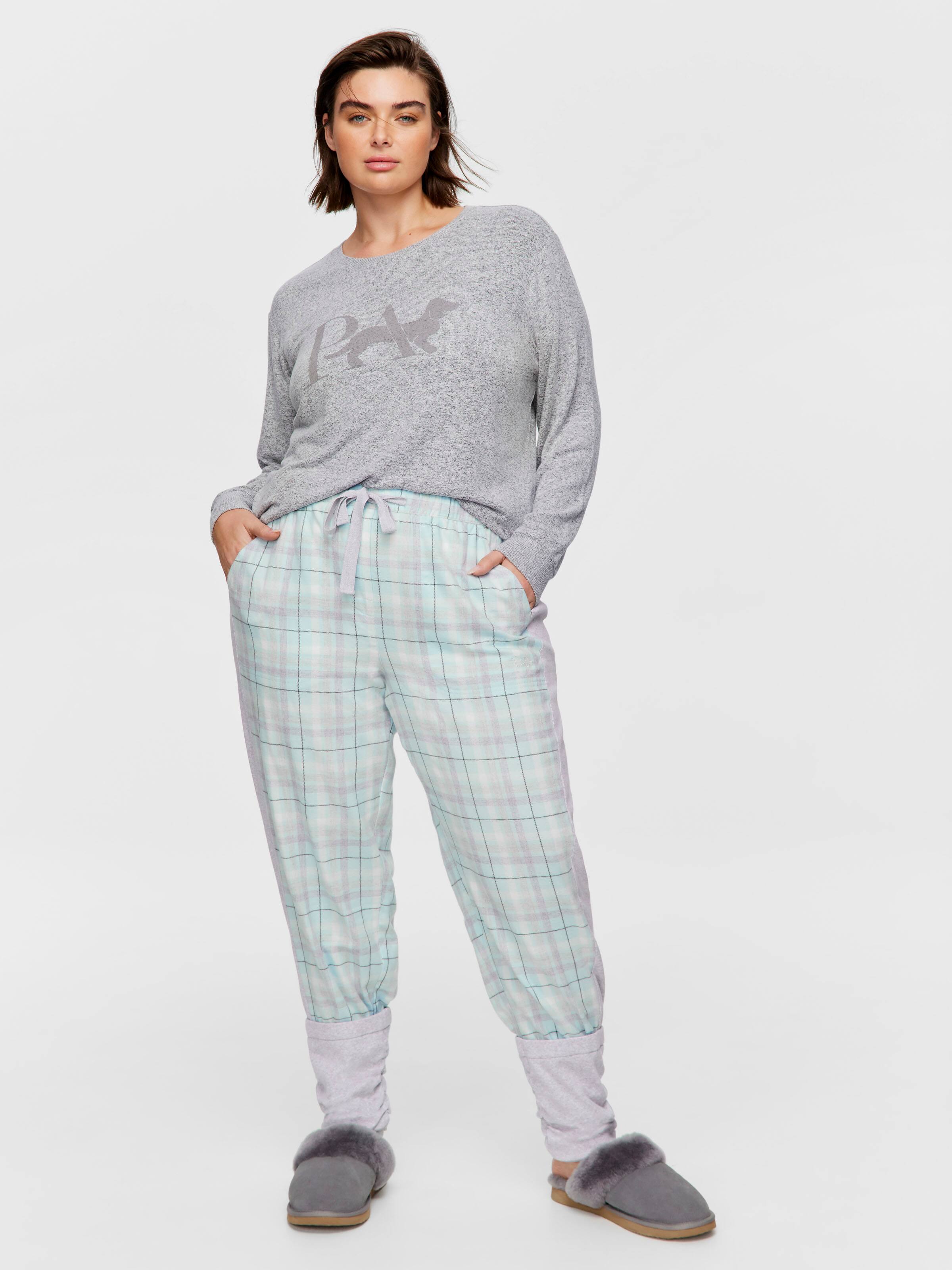 P.A. Plus Blue Legwarmer Flannelette Pj Bottom