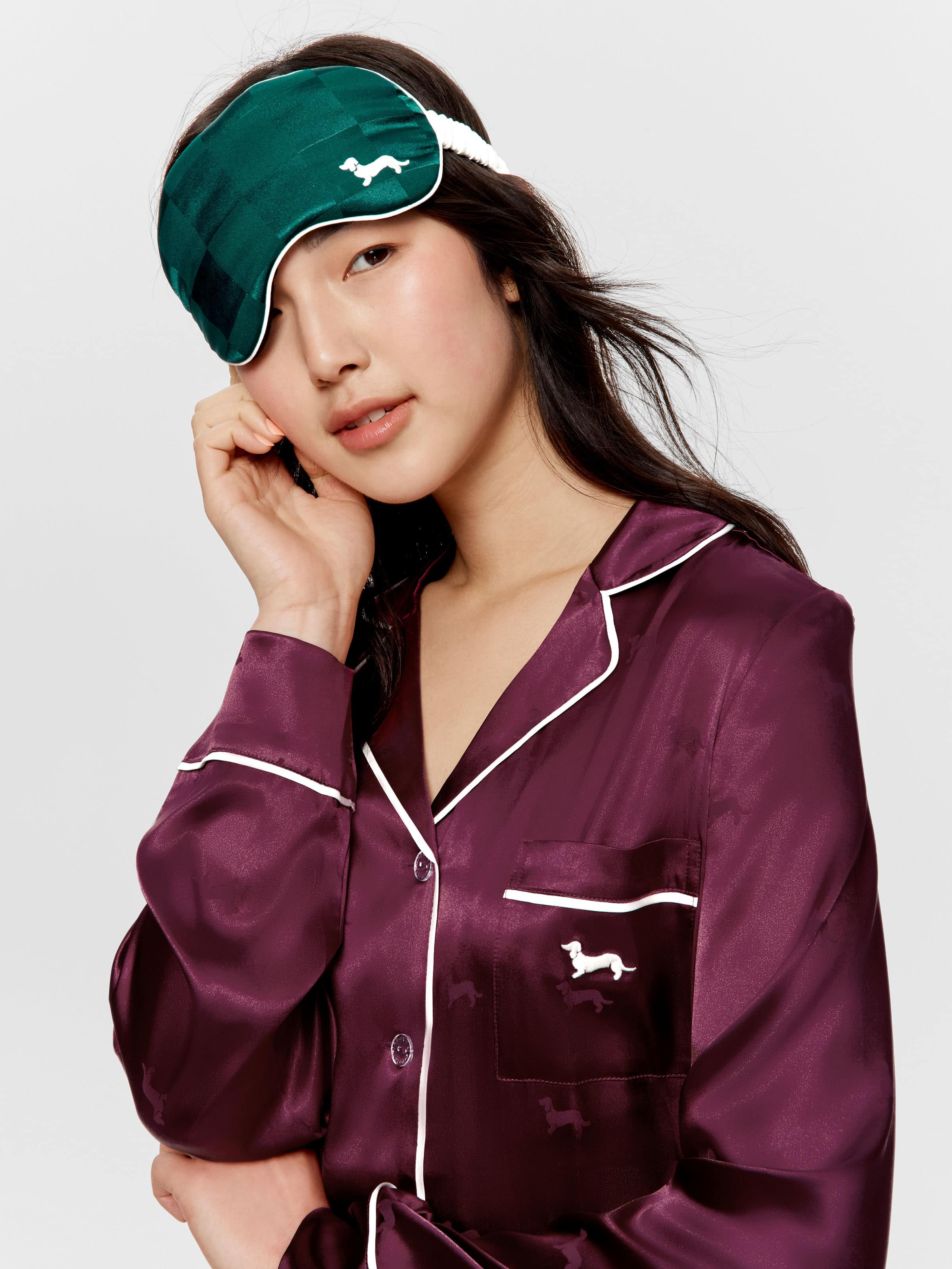 Berry Satin Pj Set