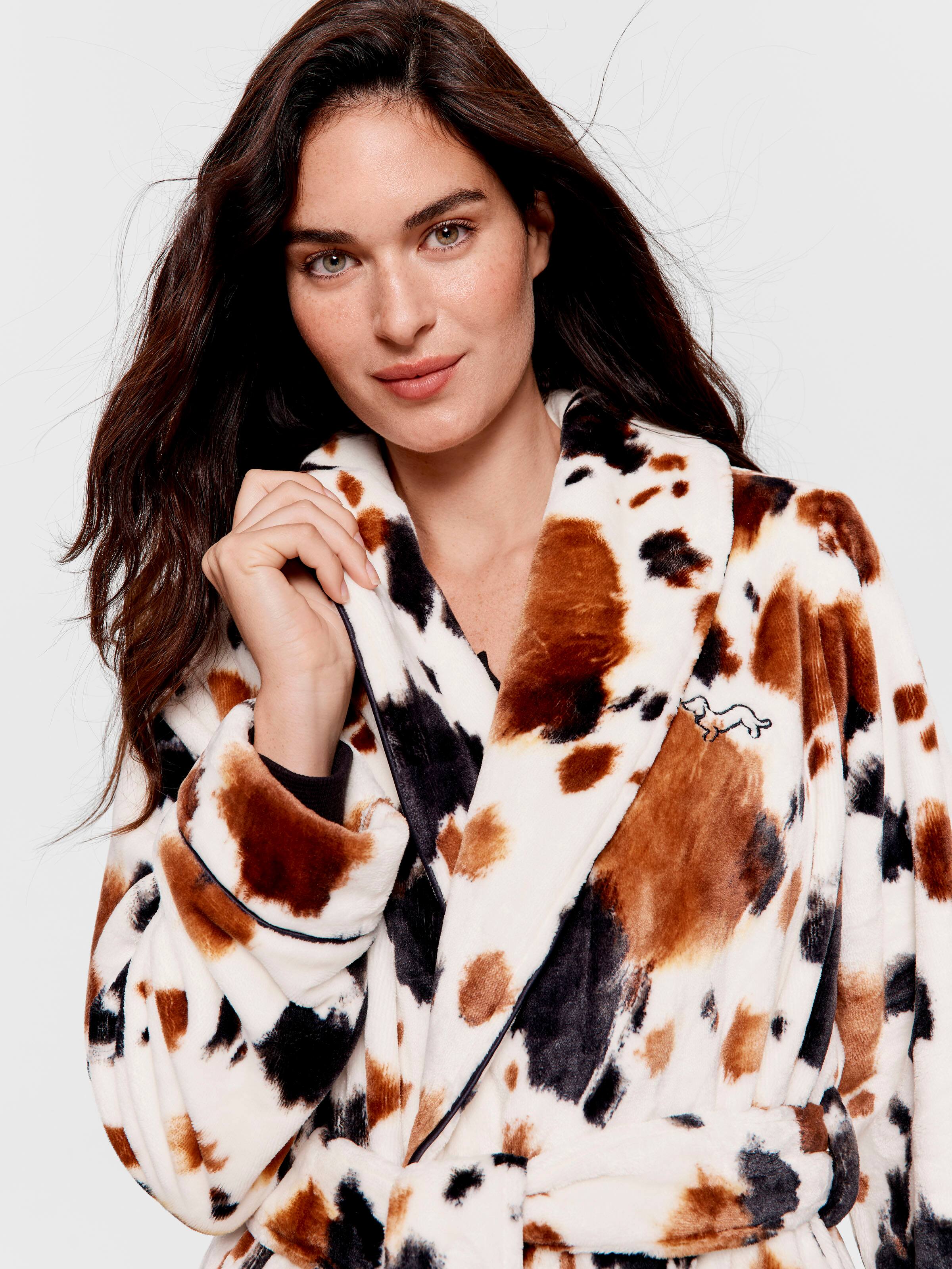 Cow Print Dressing Gown