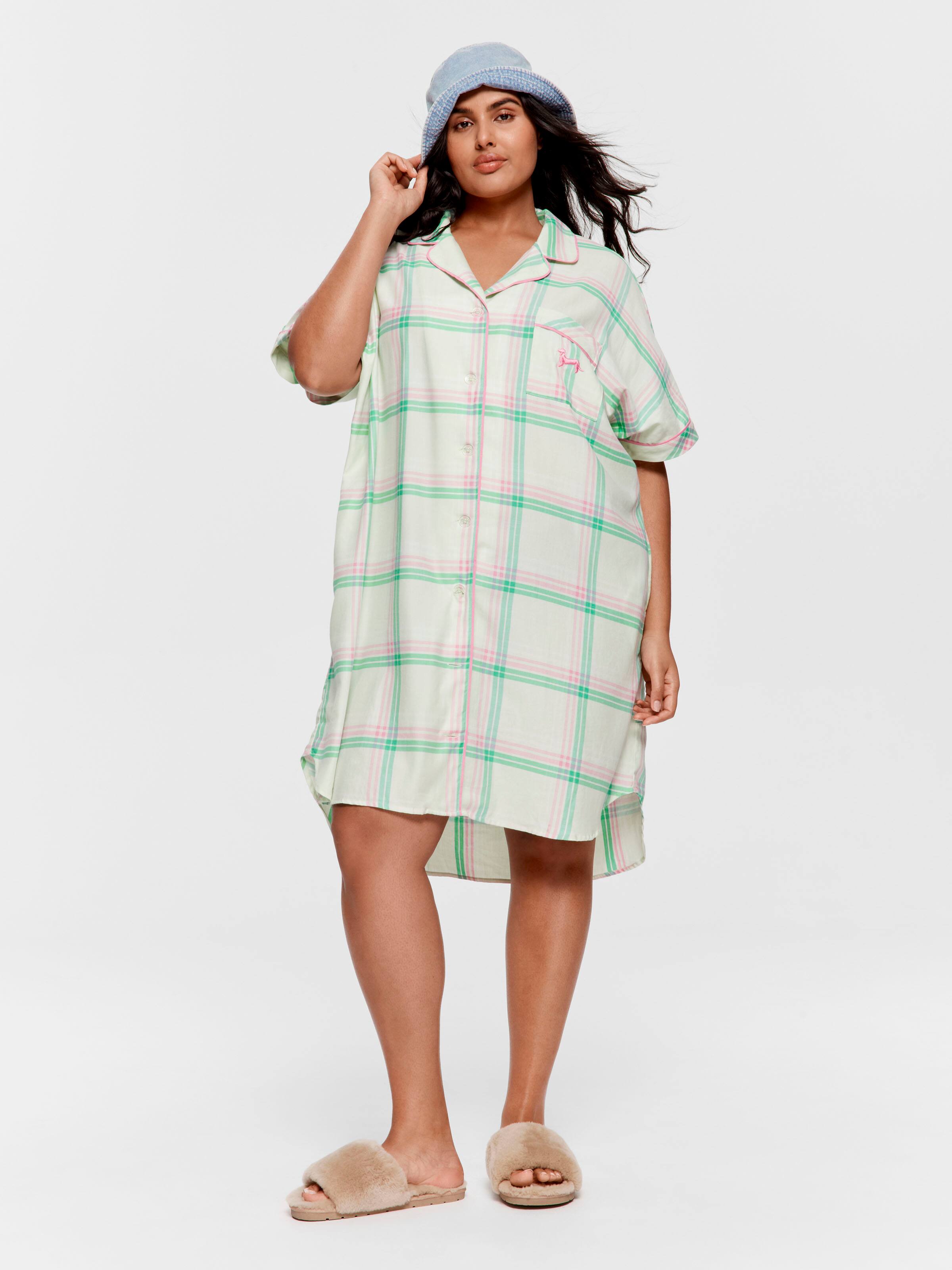 P.A. Plus Check Cotton Nightshirt