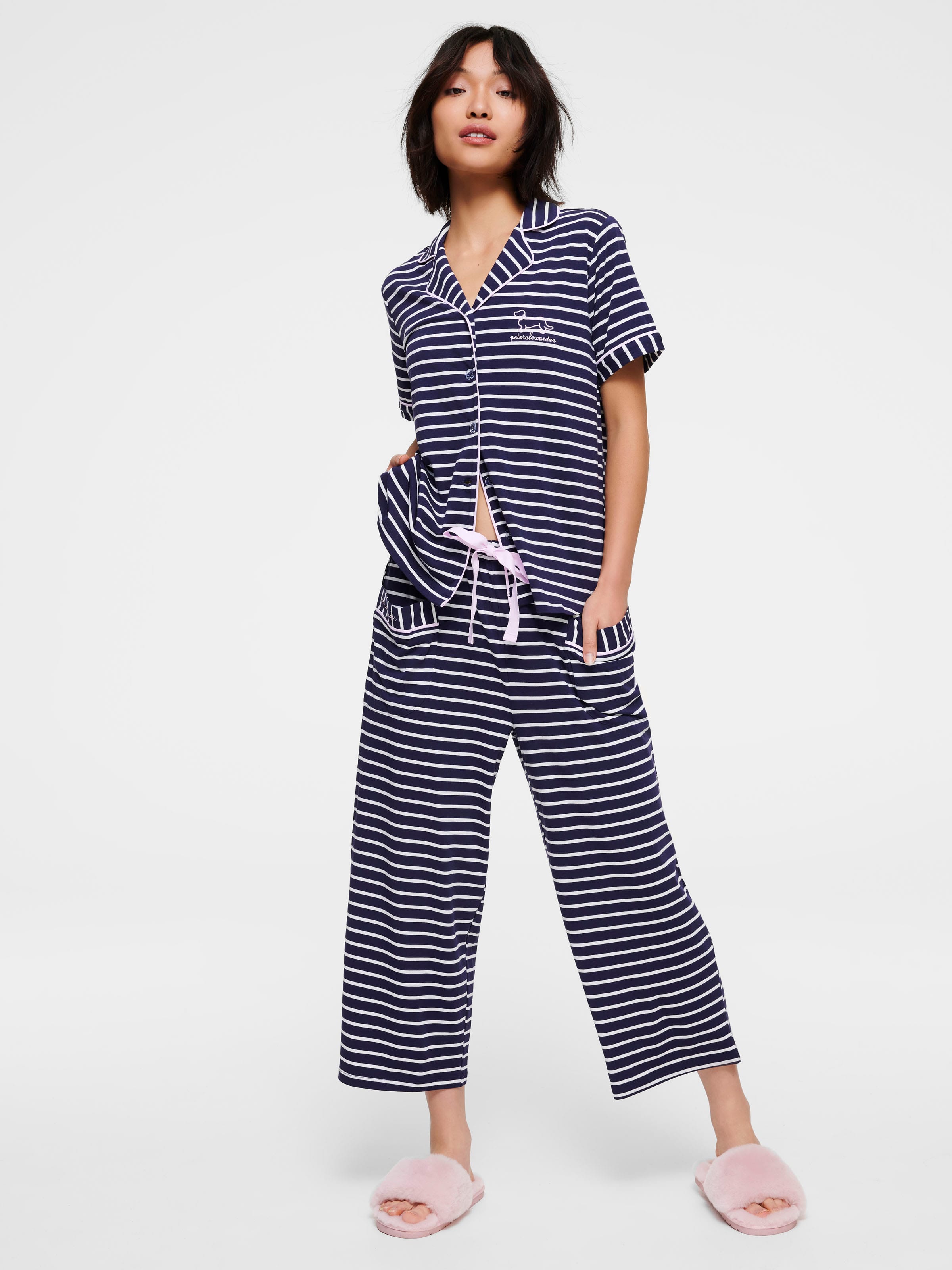 Navy Stripe 3/4 Pj Bottom