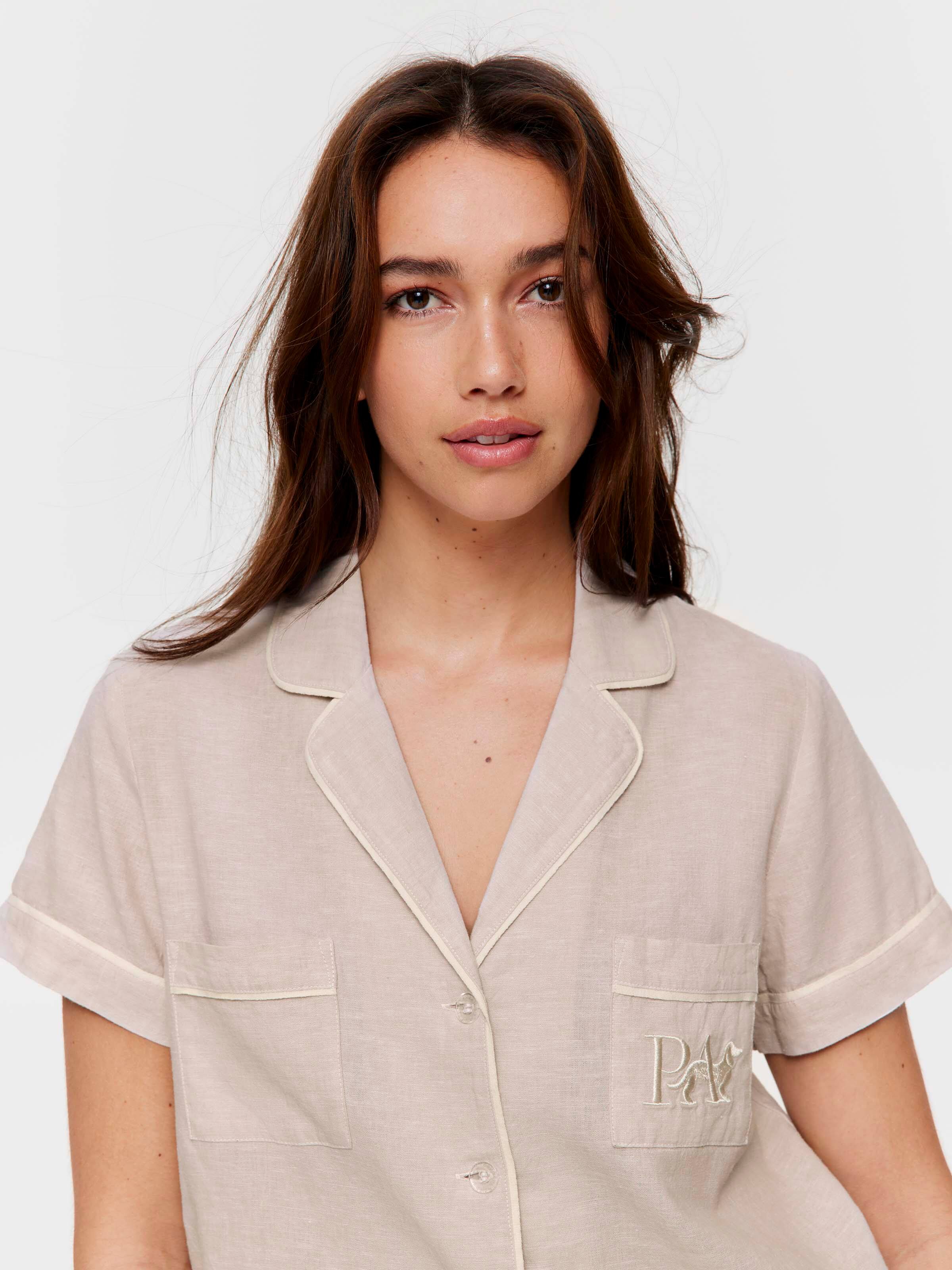 Oatmeal Cotton Linen Shirt