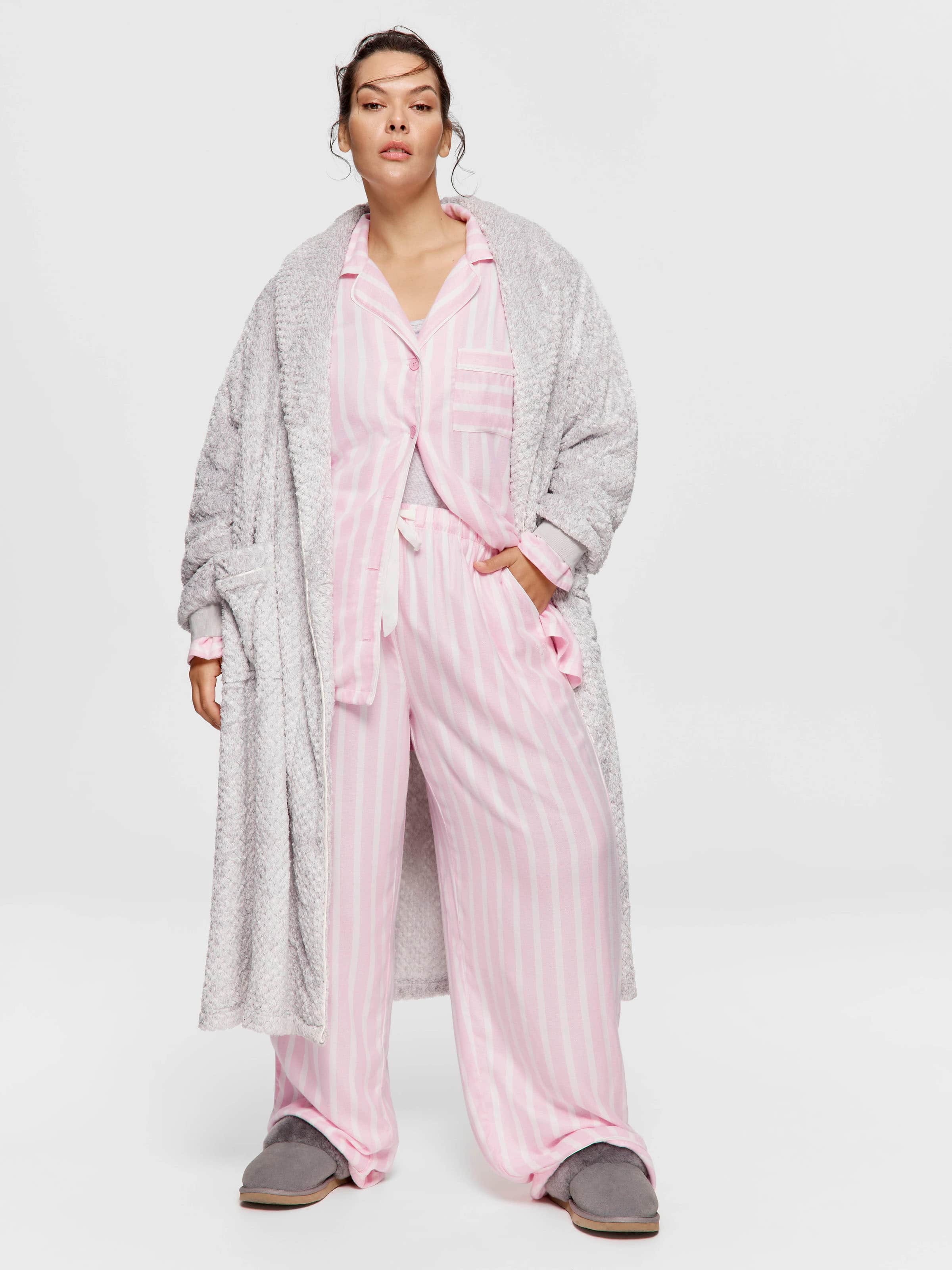 P.A. Plus Pink Stripe Flannelette Pj Bottom