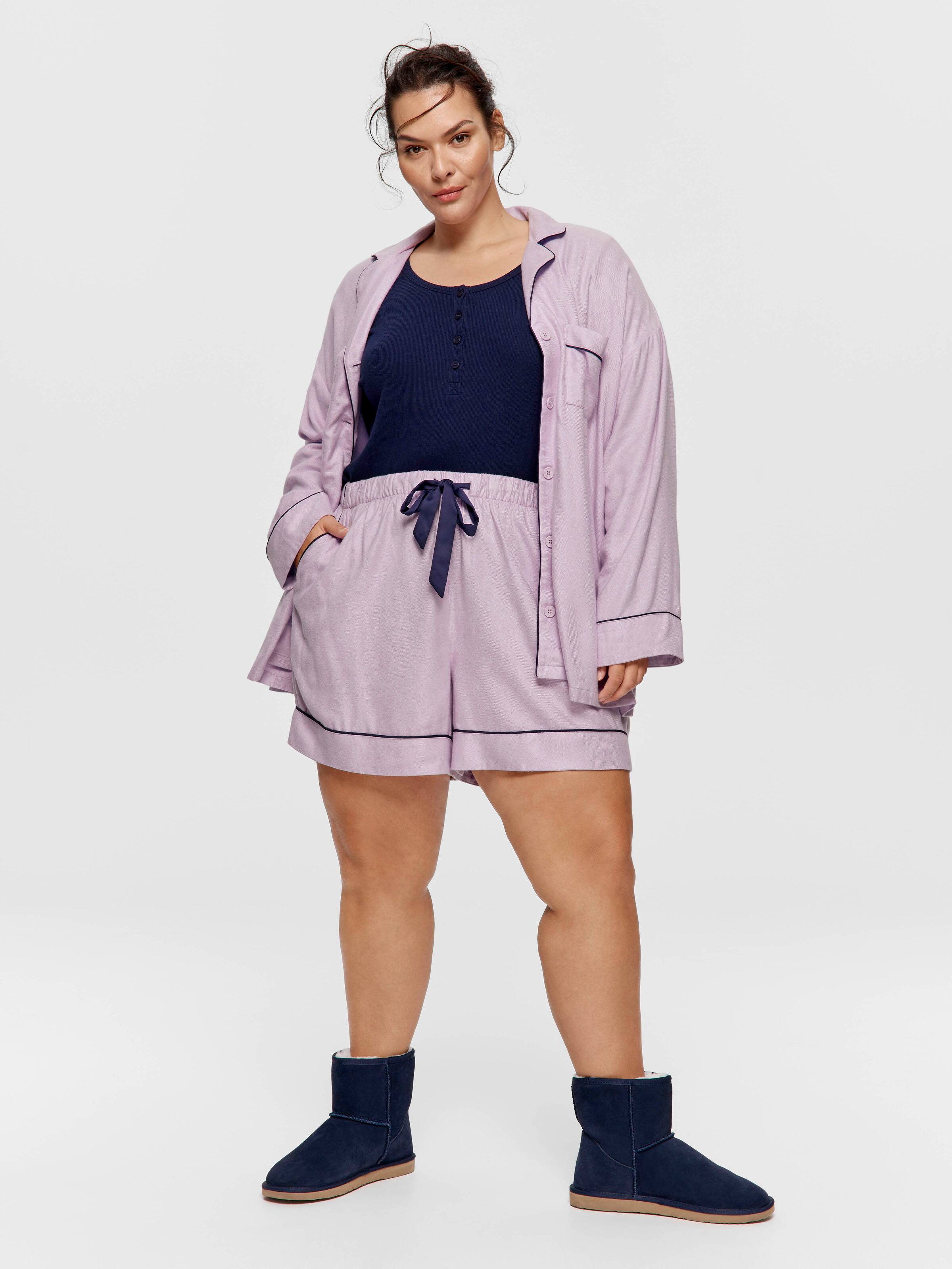 P.A. Plus Lilac Marle Flannelette Mid Short
