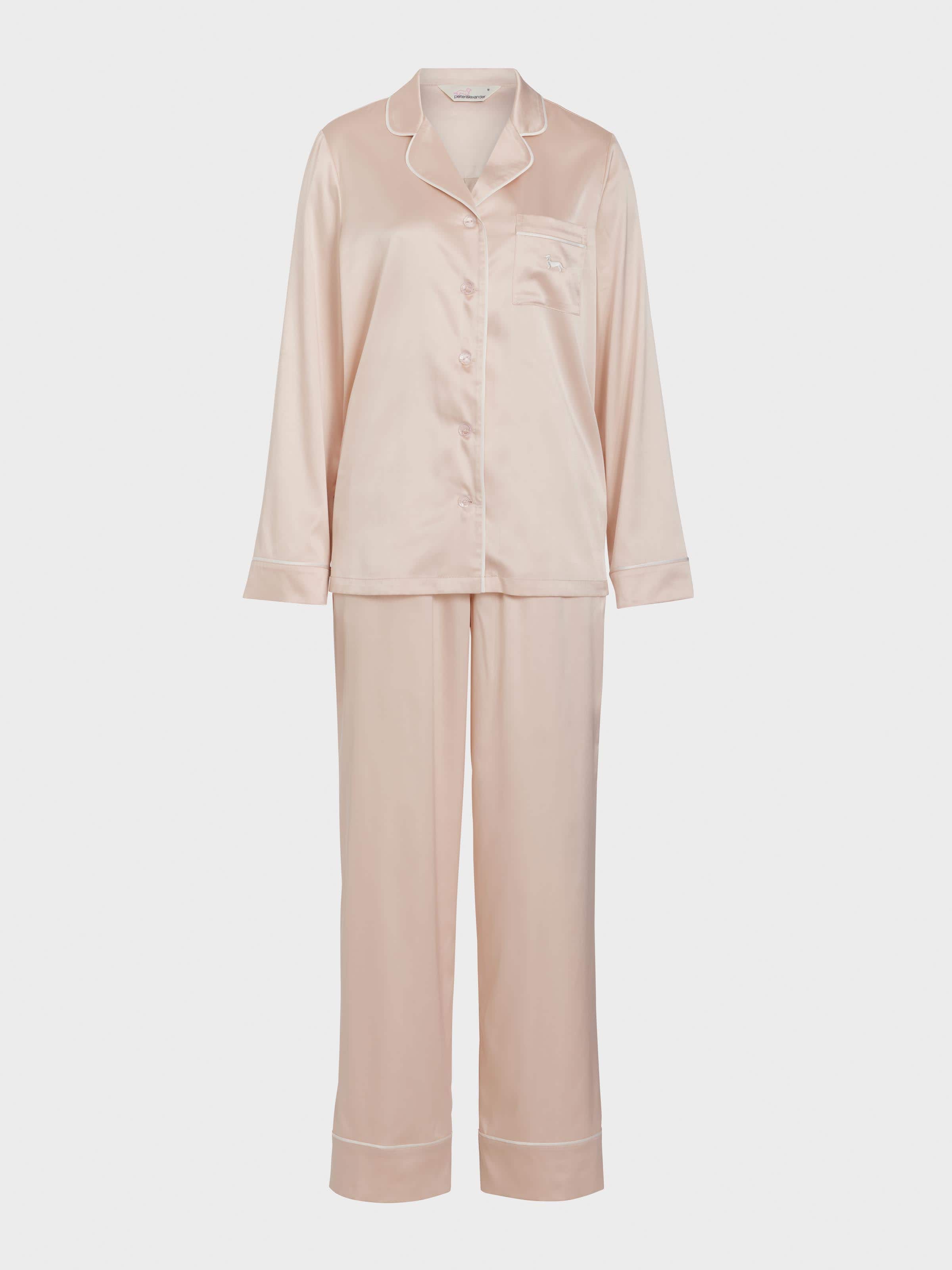 Image for Long Nude Chic Satin Pj Set from Peter Alexander